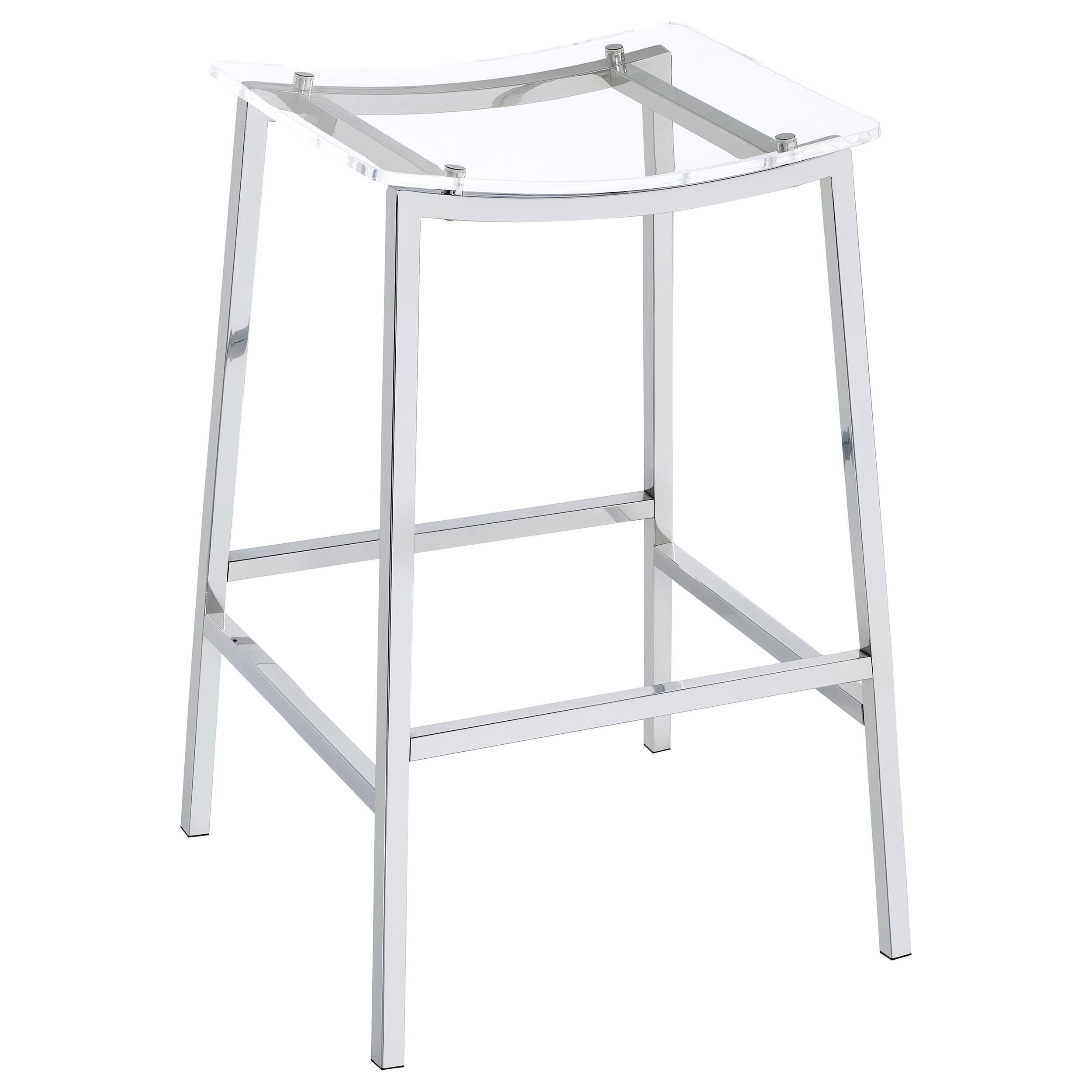 Coaster Furniture Jovani 182359 Acrylic Backless Bar Stool - Chrome - Image 1