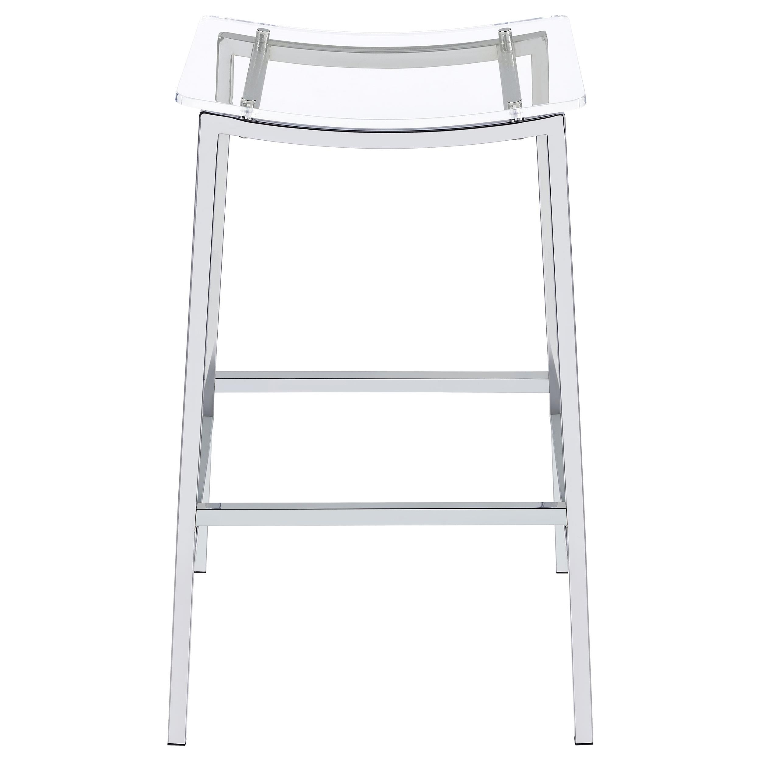 Coaster Furniture Jovani 182359 Acrylic Backless Bar Stool - Chrome - Image 2