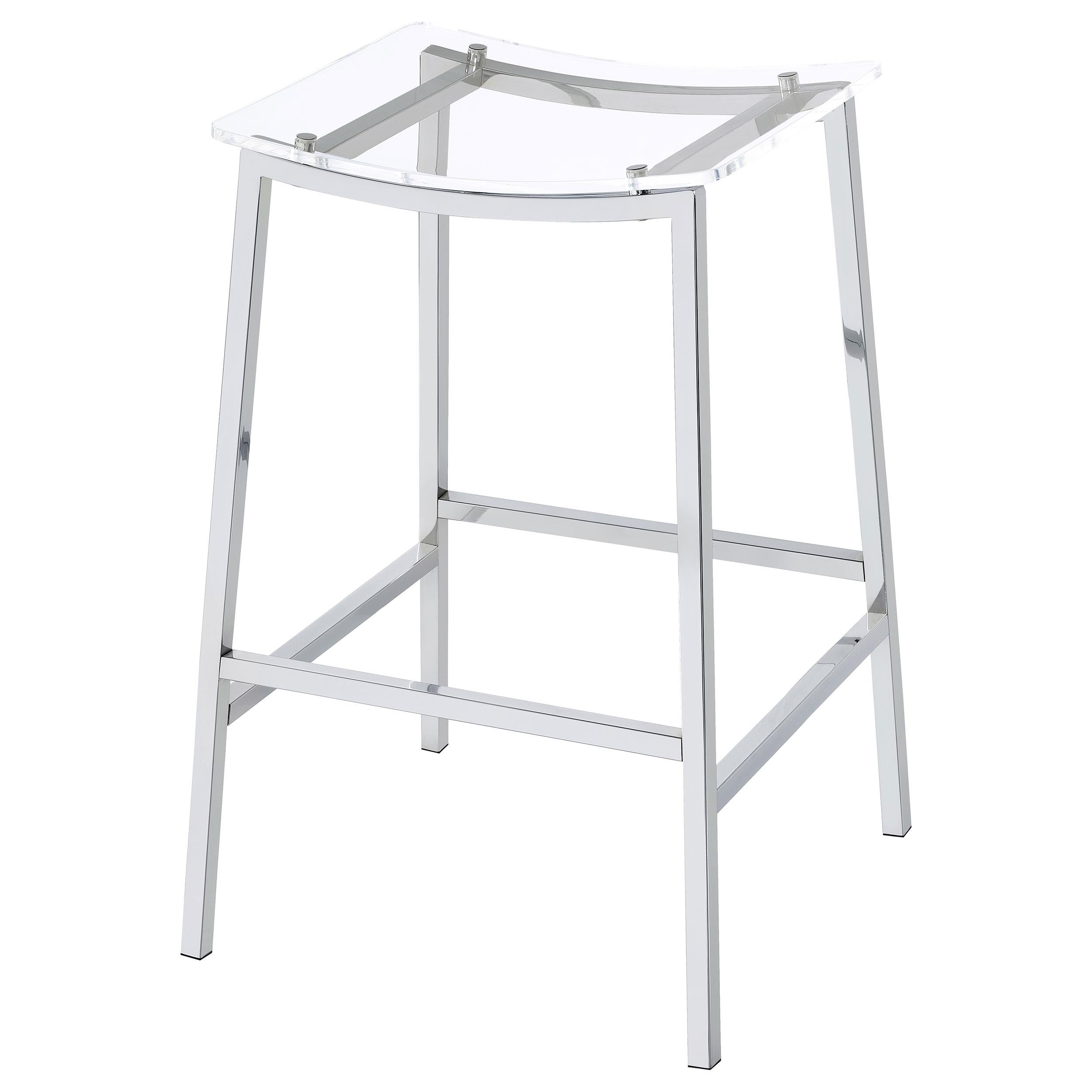 Coaster Furniture Jovani 182359 Acrylic Backless Bar Stool - Chrome - Image 3