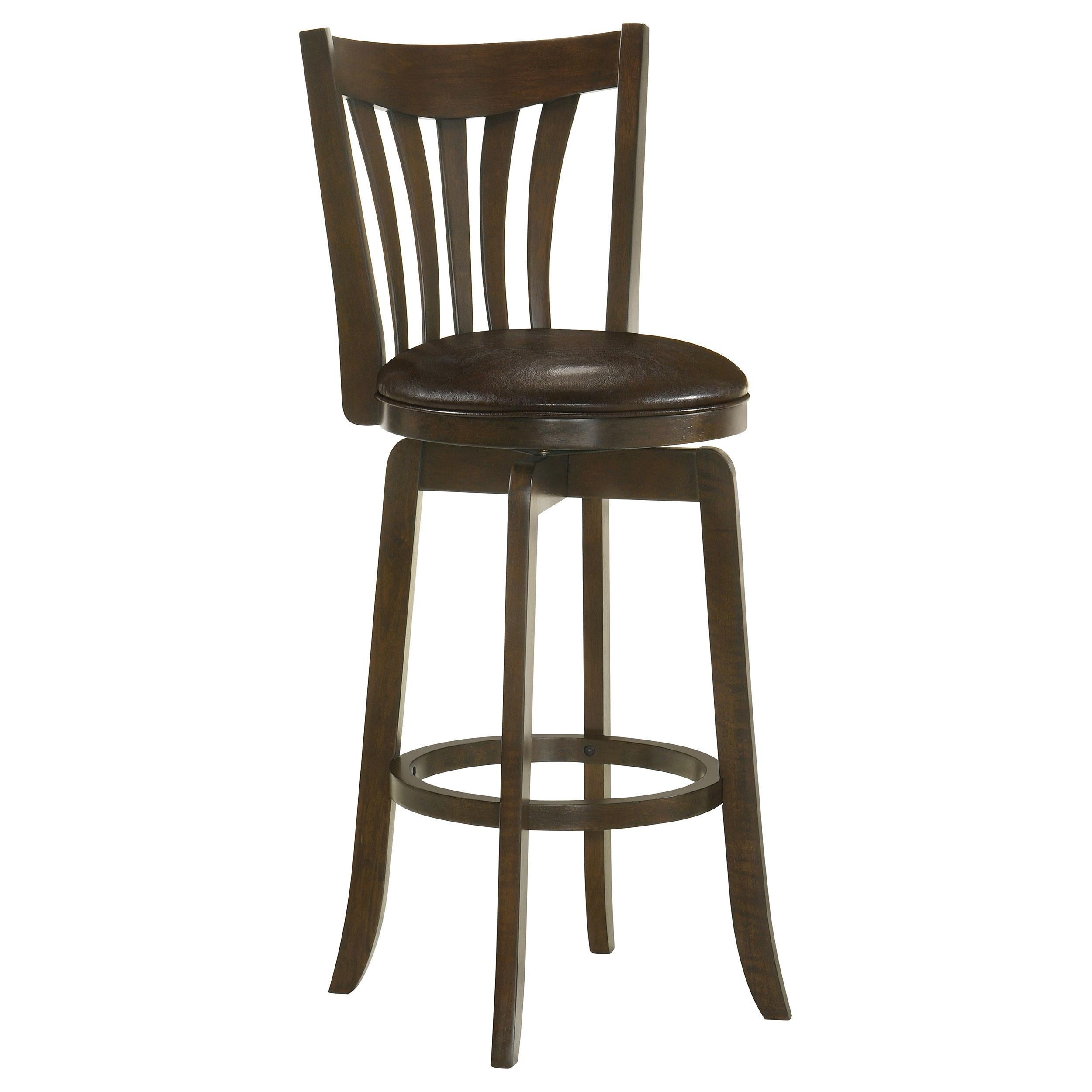 Coaster Furniture Lambert 182509 Wood Pub Height Swivel Bar Chair - Dark Cherry - Image 1