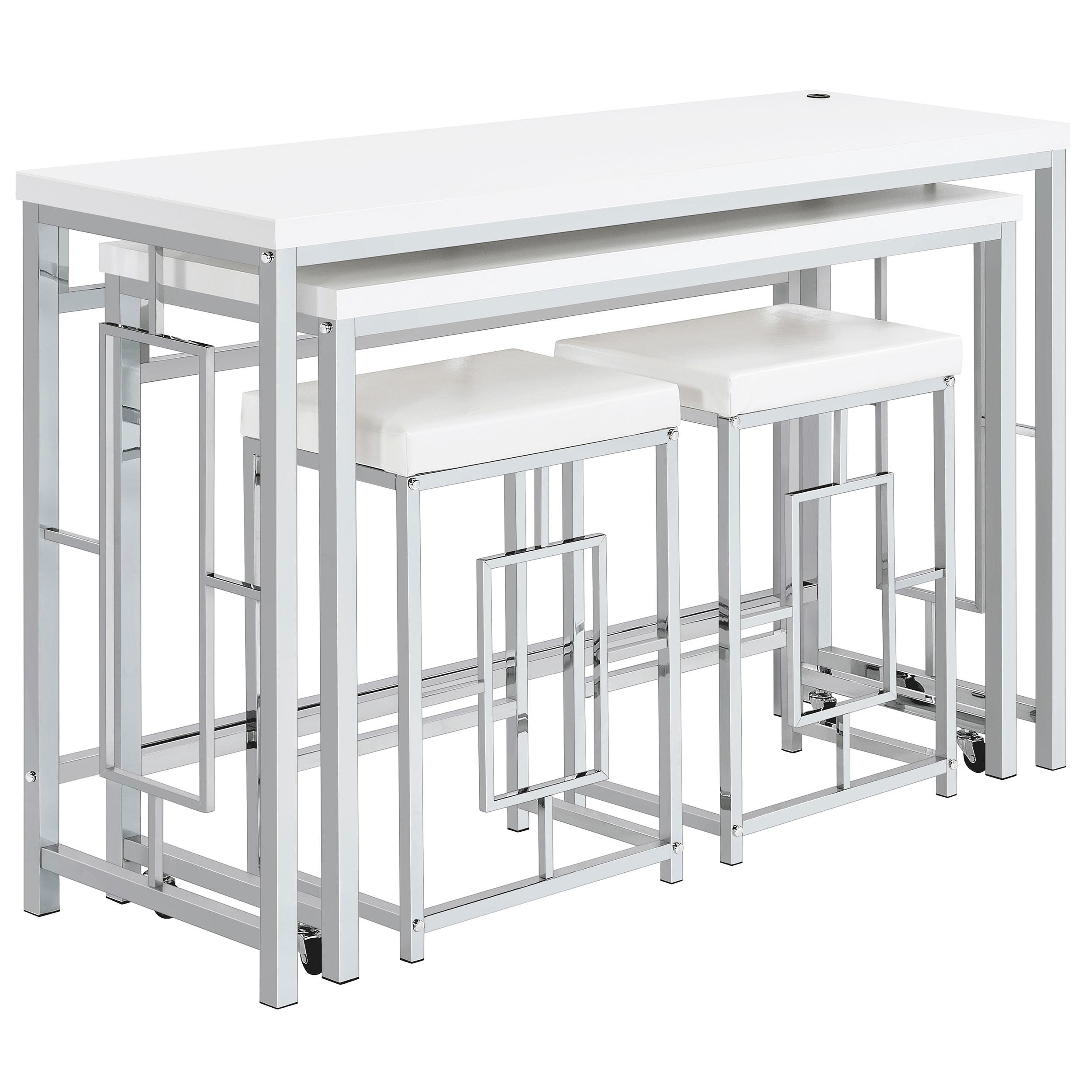 Coaster Furniture Jackson 182714 4-piece Multipurpose Counter Height Table Set – White