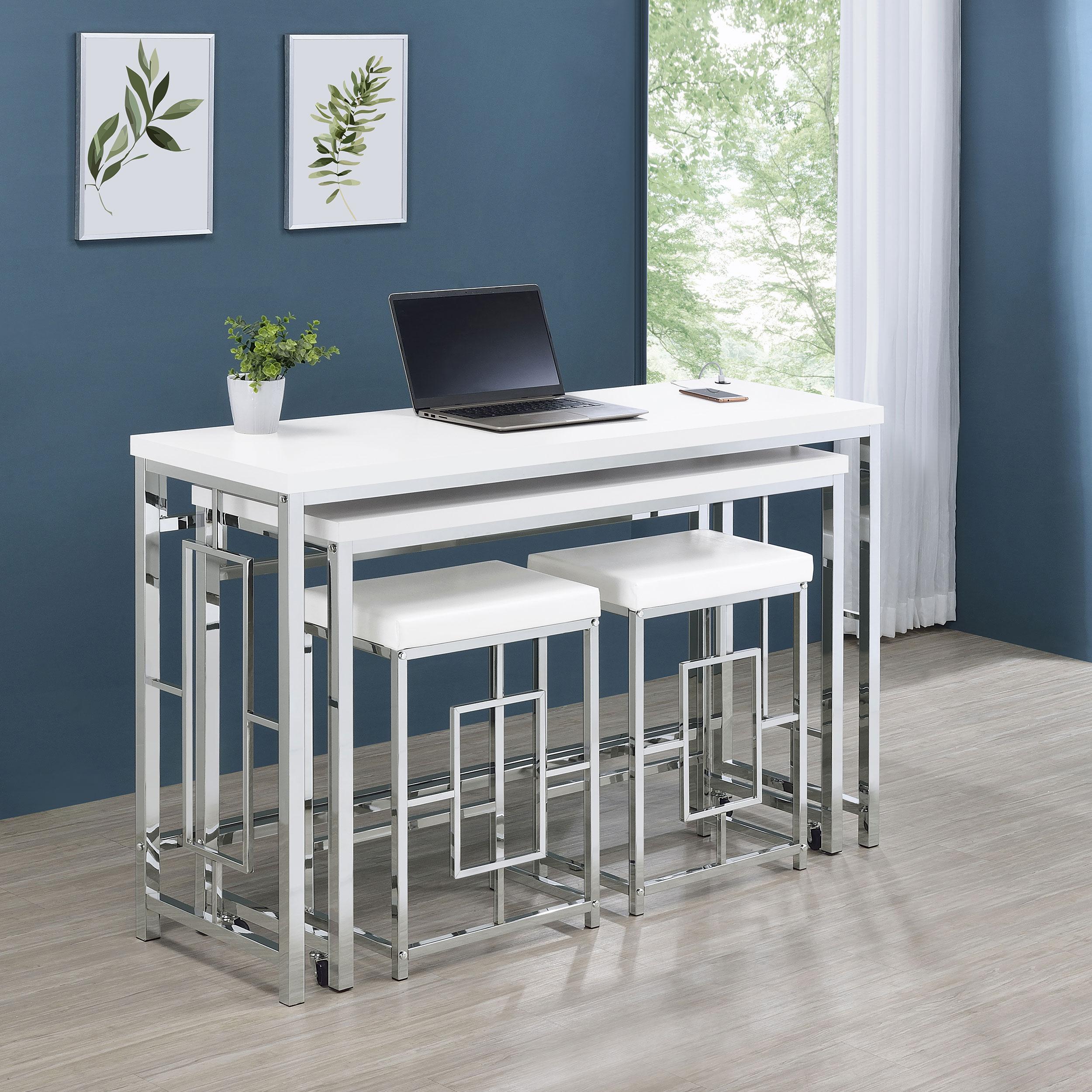 Coaster Furniture Jackson 182714 4-piece Multipurpose Counter Height Table Set - White - Image 2