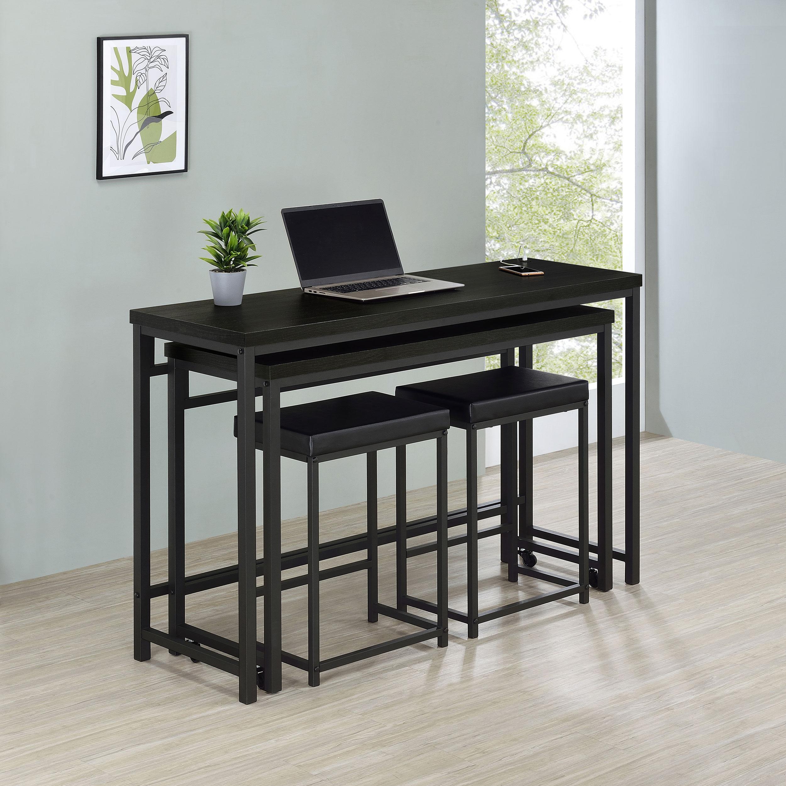 Coaster Furniture Hawes 182724 4-piece Multipurpose Counter Height Table Set - Black - Image 2
