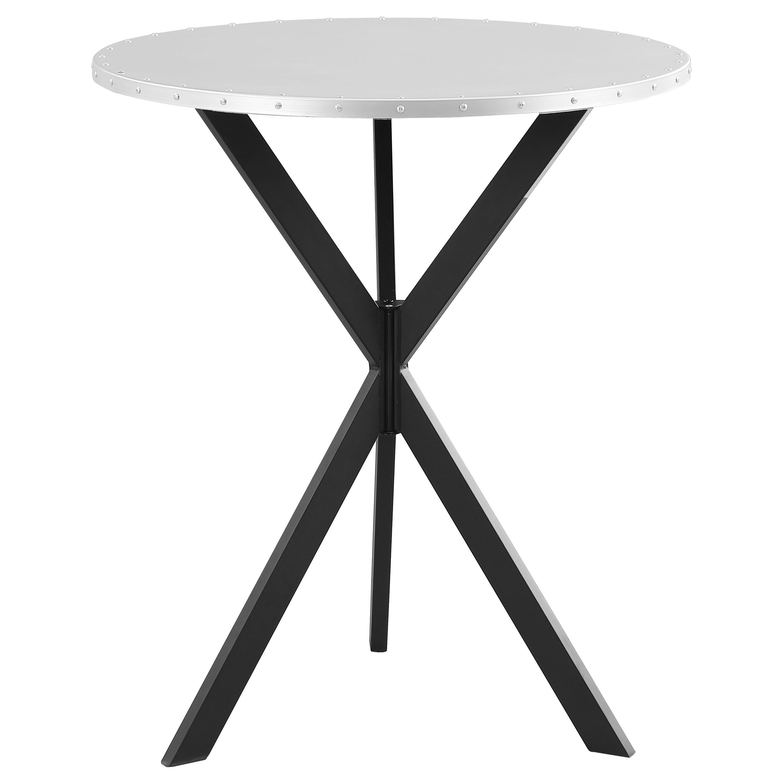 Coaster Furniture Kenzo 182861 Round 32-inch Galvanized Steel Bistro Bar Table - Silver - Image 1