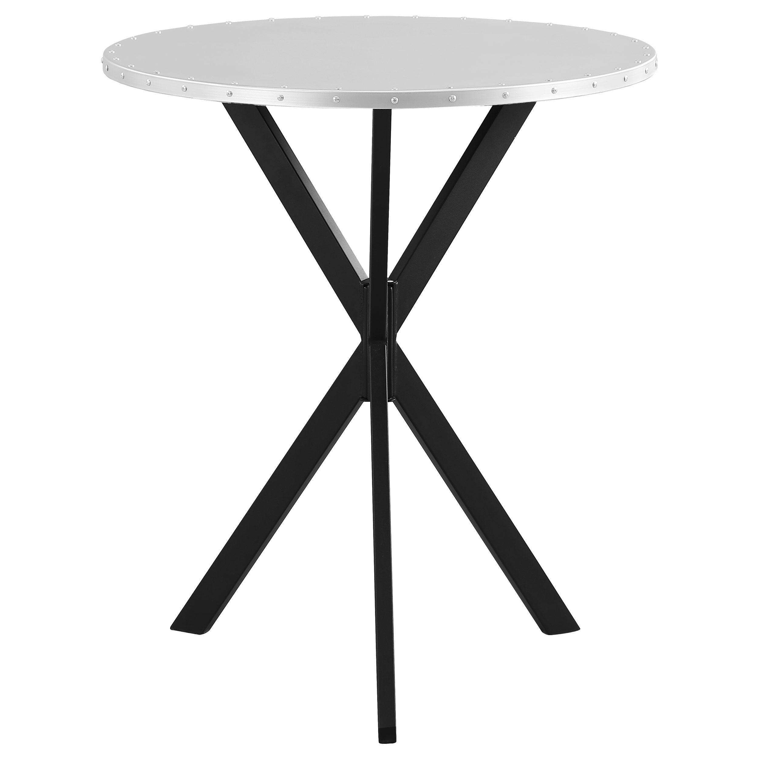 Coaster Furniture Kenzo 182861 Round 32-inch Galvanized Steel Bistro Bar Table - Silver - Image 3