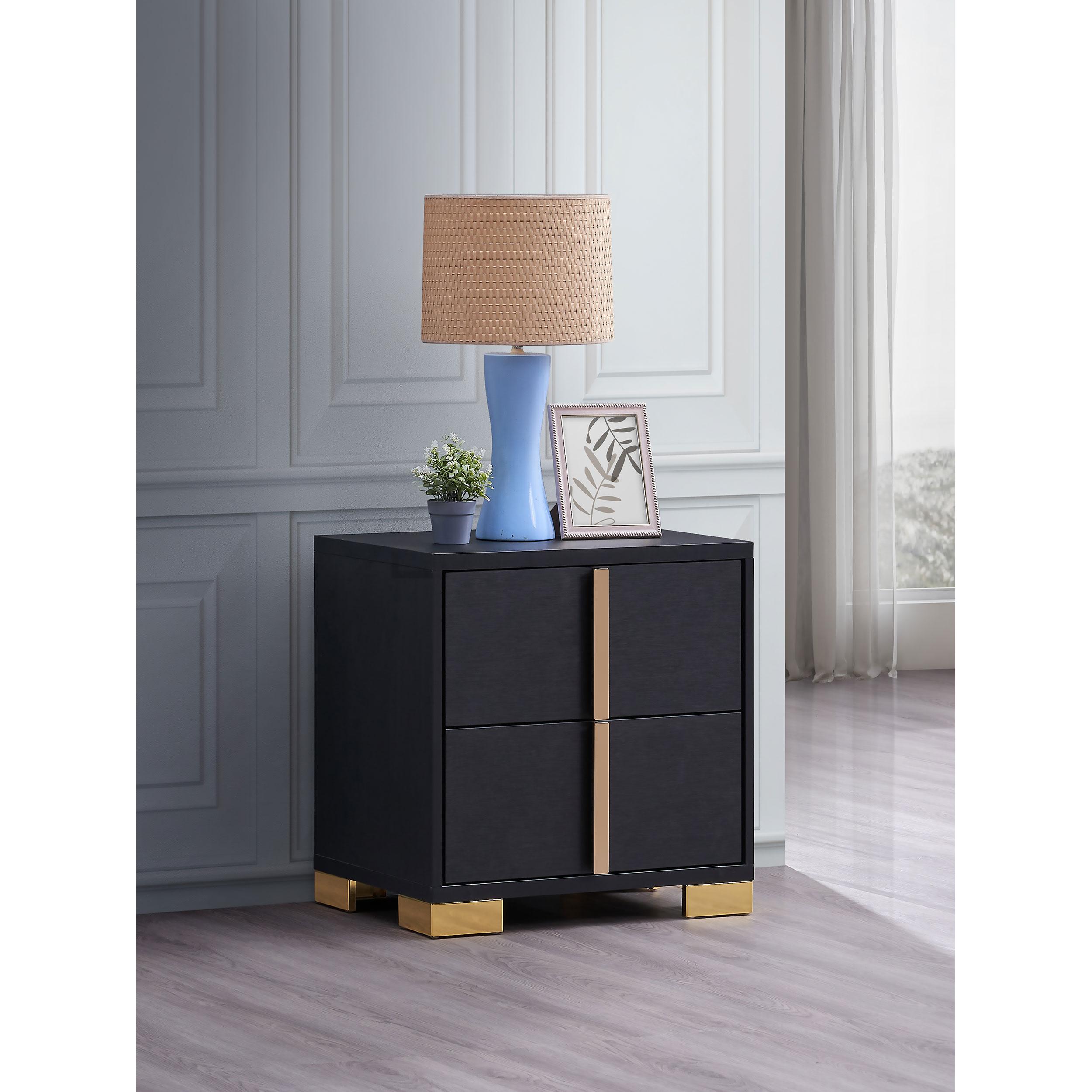 Coaster Furniture Marceline 222832 2-Drawer Nightstand - Black - Image 2