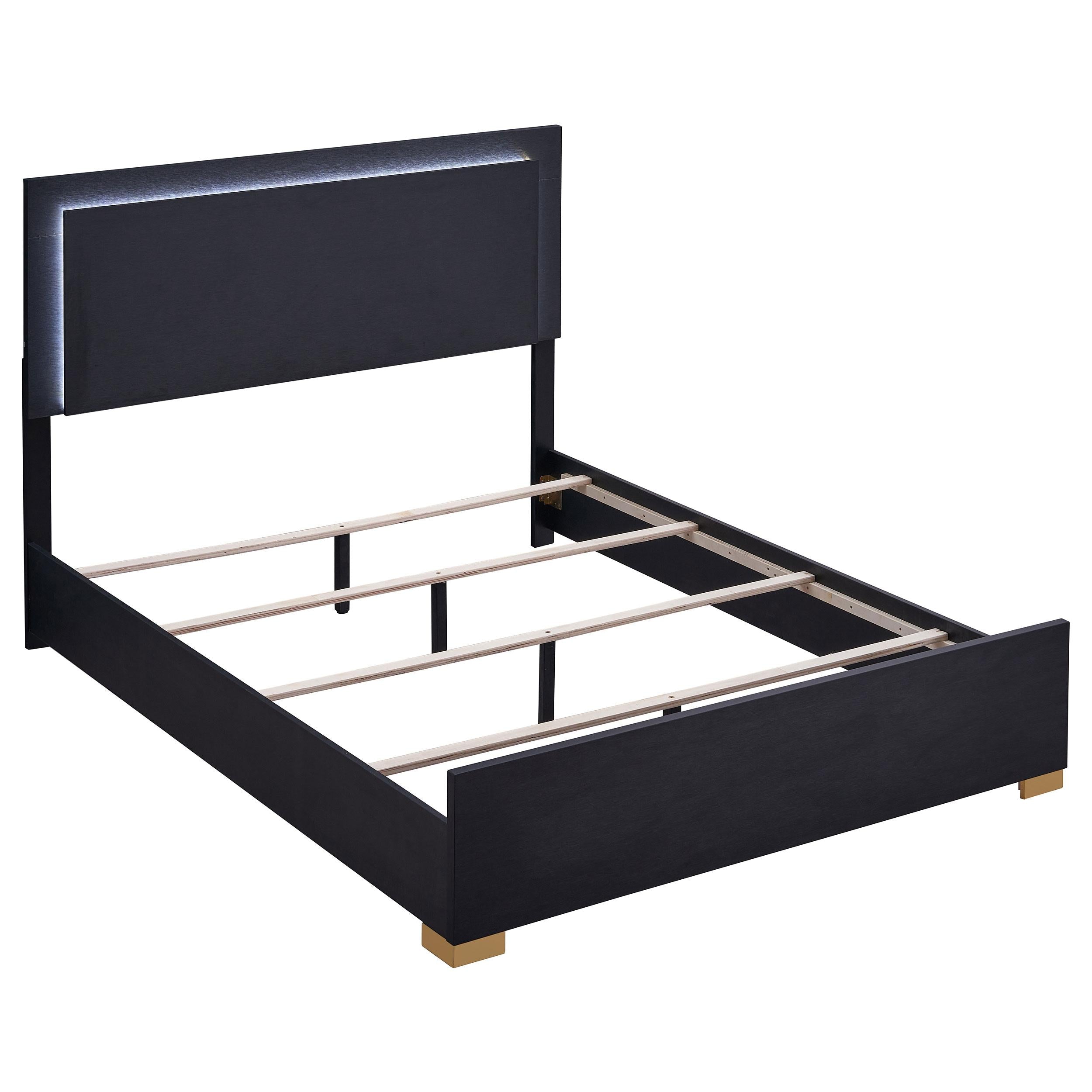 Coaster Furniture Marceline 222831F Wood Full LED Panel Bed - Black - Image 1