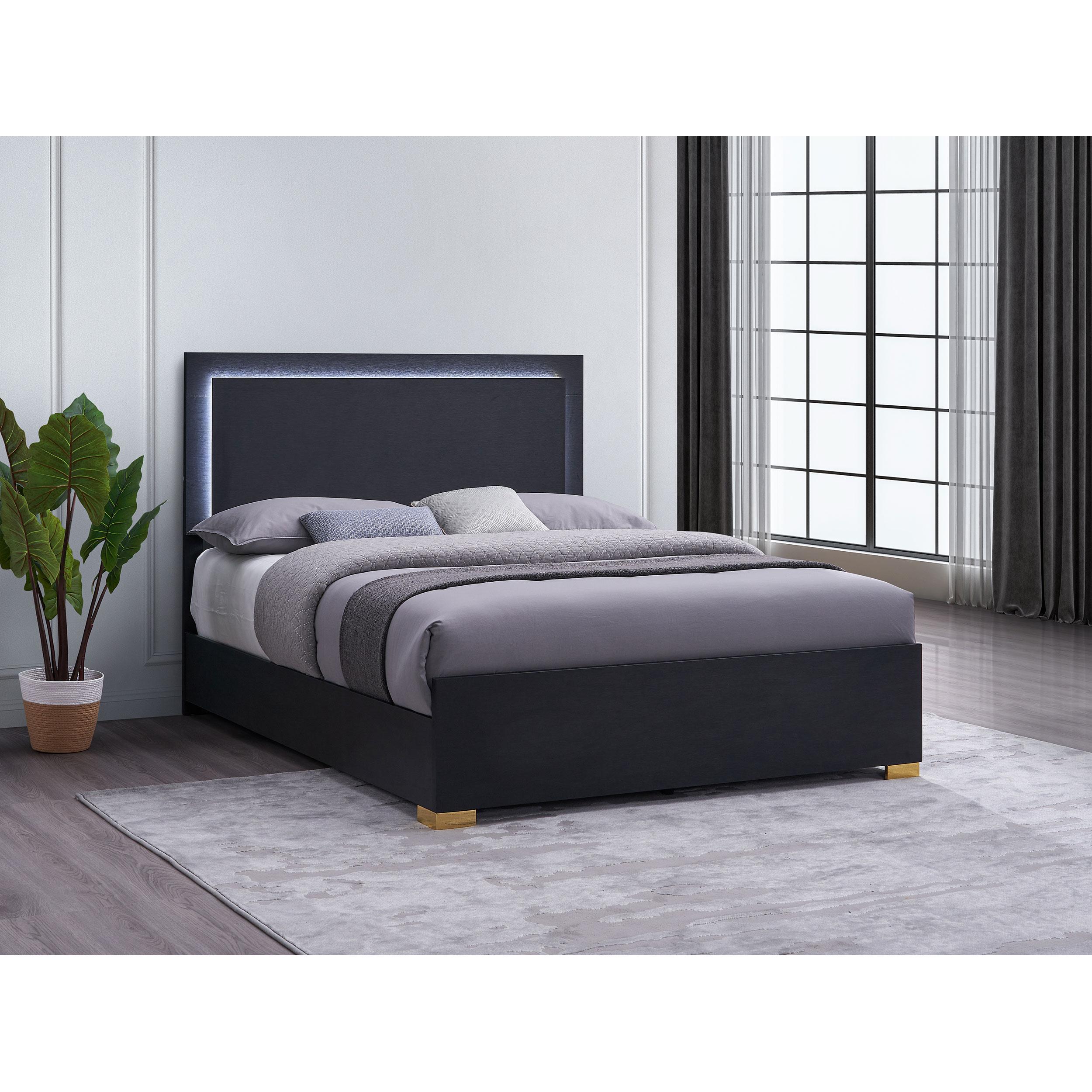 Coaster Furniture Marceline 222831F Wood Full LED Panel Bed - Black - Image 2