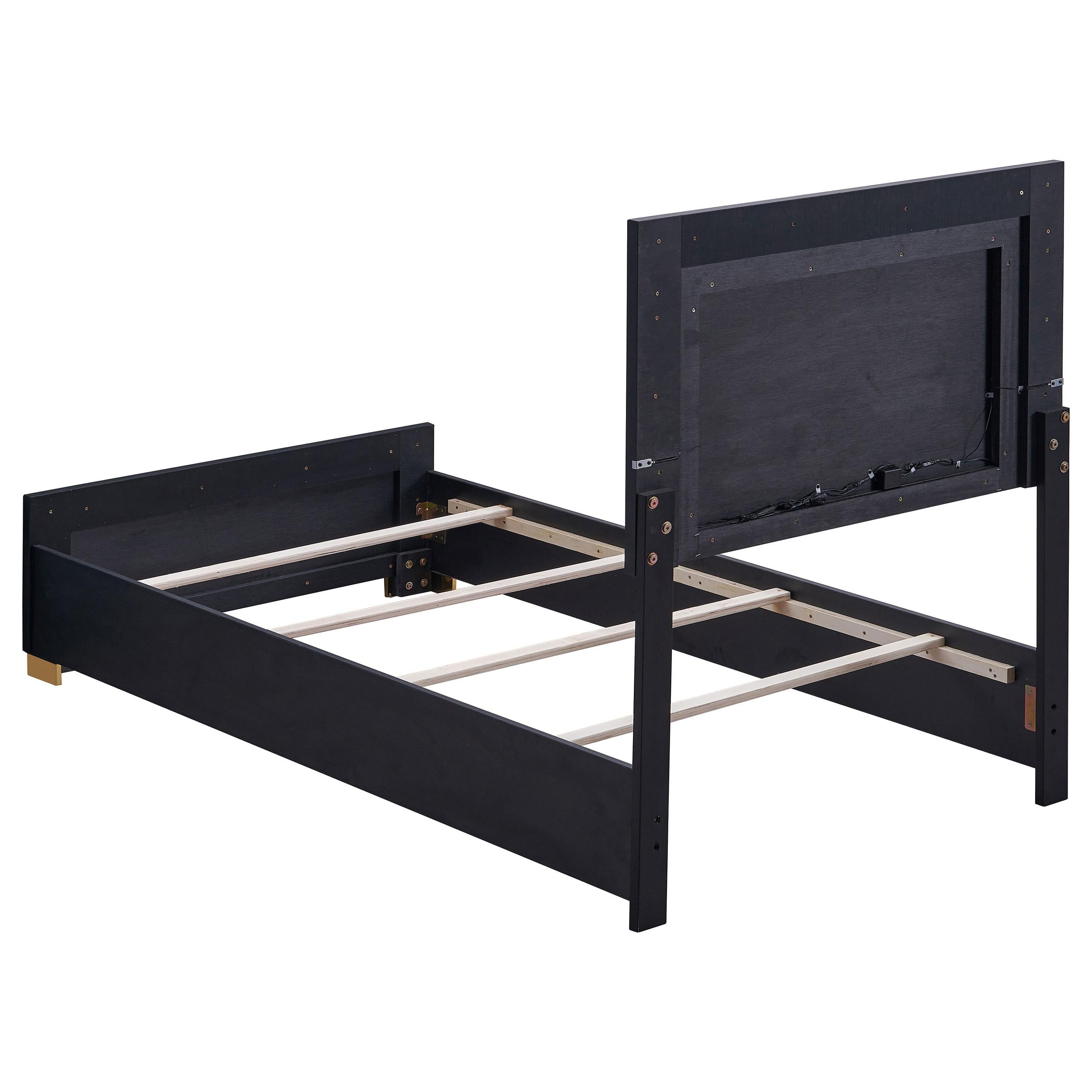 Coaster Furniture Marceline 222831T Wood Twin LED Panel Bed - Black - Image 3