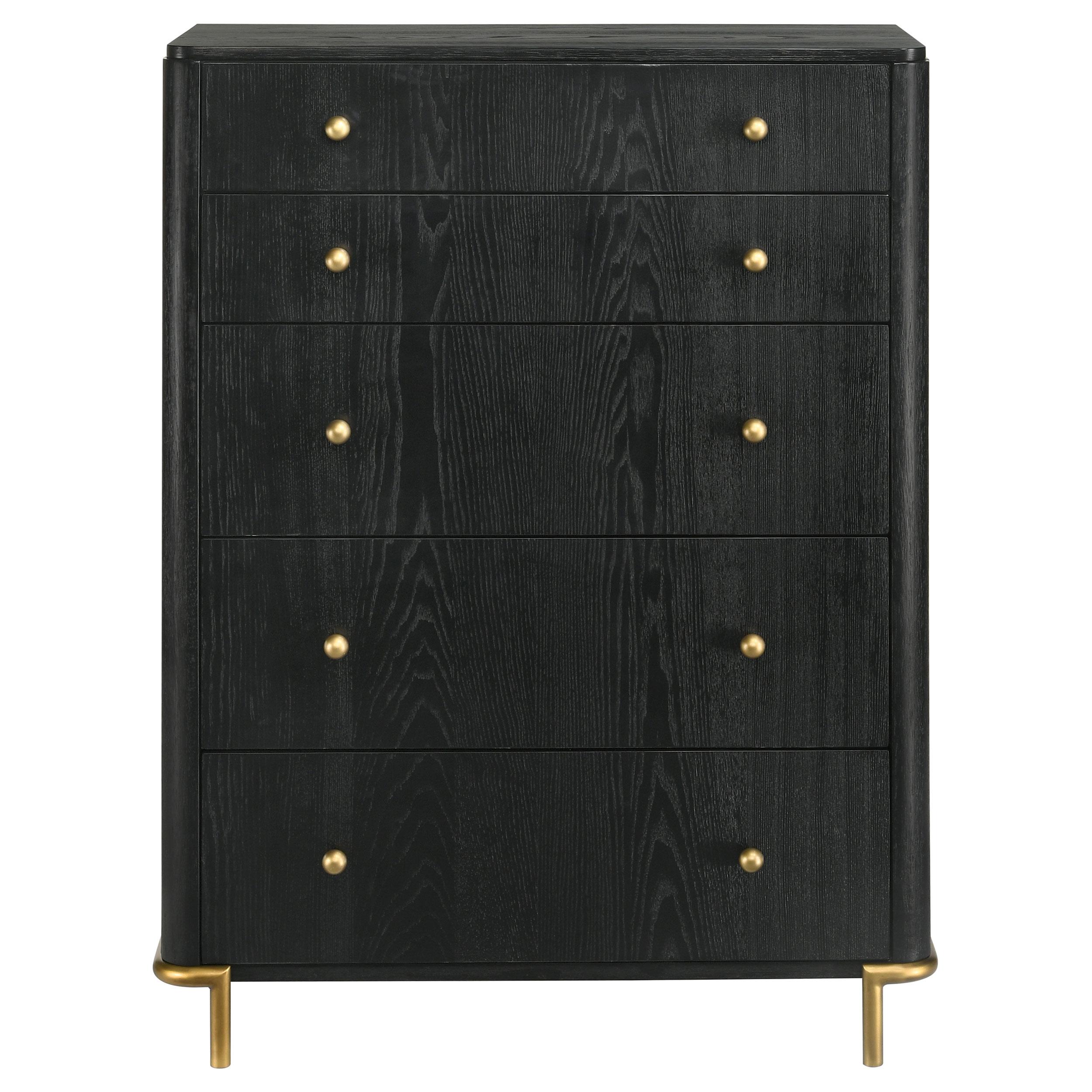Coaster Furniture Arini 224335 5-Drawer Bedroom Chest - Black - Image 3