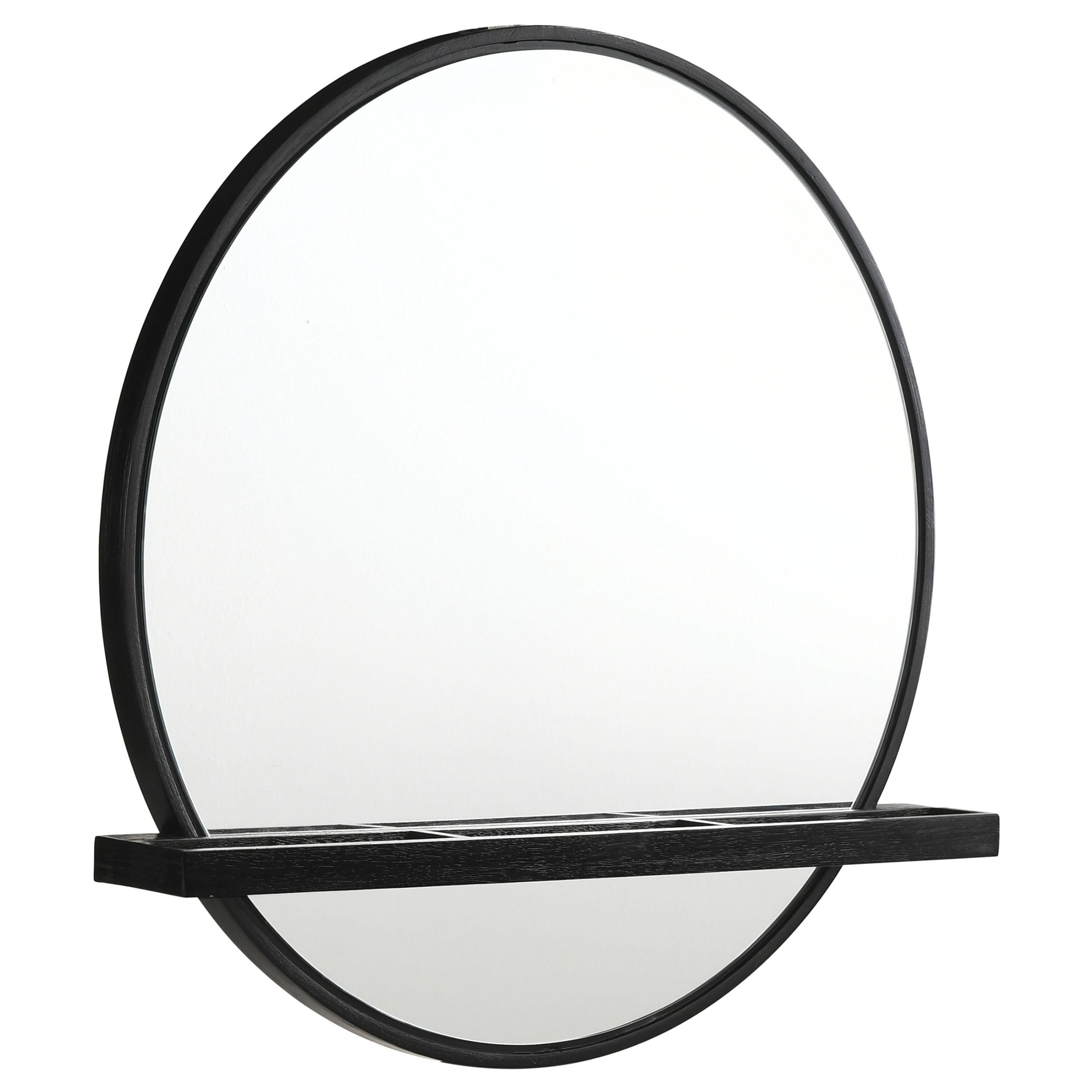 Coaster Furniture Arini 224338 Round Vanity Wall Mirror with Shelf – Black