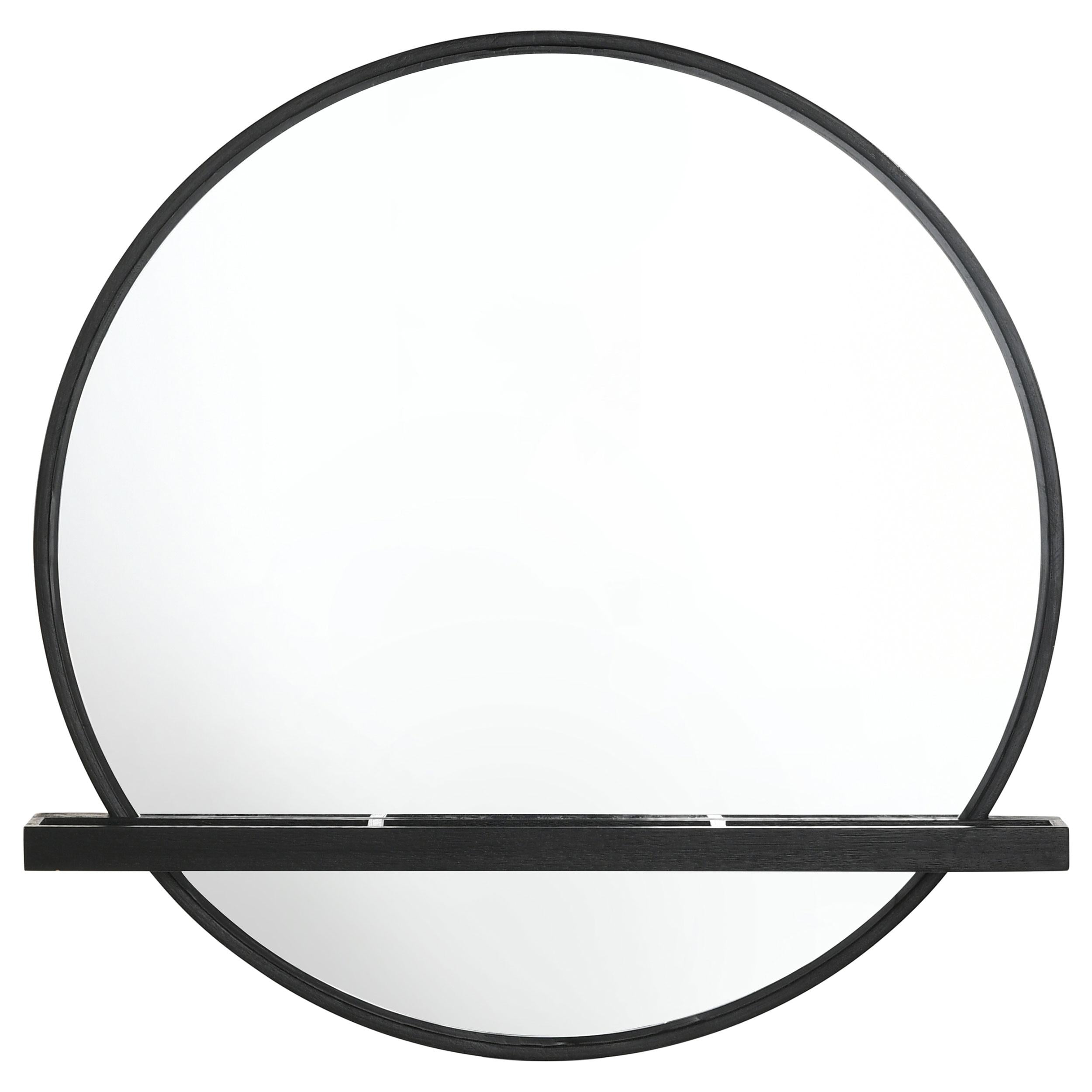 Coaster Furniture Arini 224338 Round Vanity Wall Mirror with Shelf - Black - Image 3