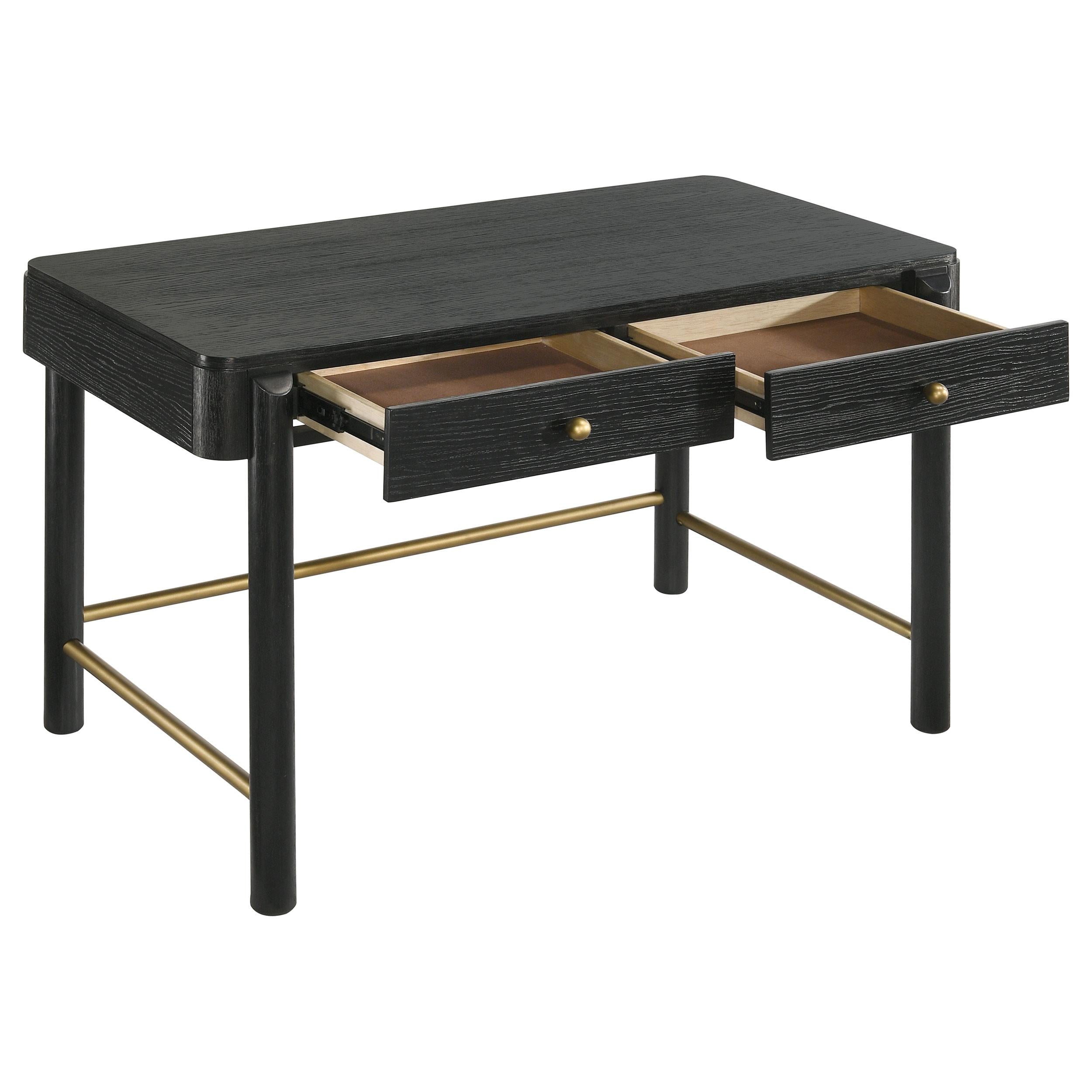 Coaster Furniture Arini 224337 2-Drawer Vanity Desk Makeup Table - Black - Image 3