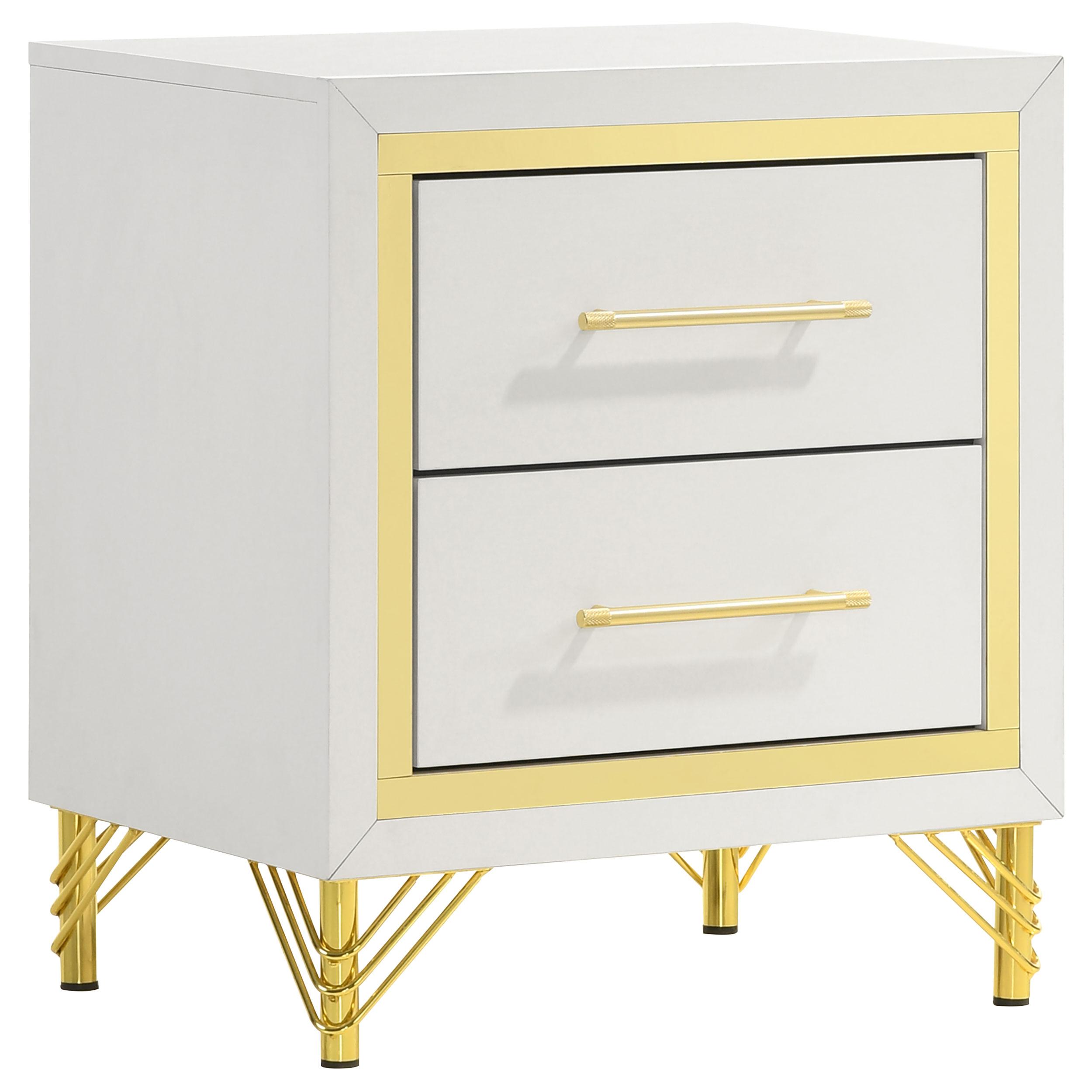 Coaster Furniture Lucia 224732 2-Drawer Nightstand Bedside Table – White