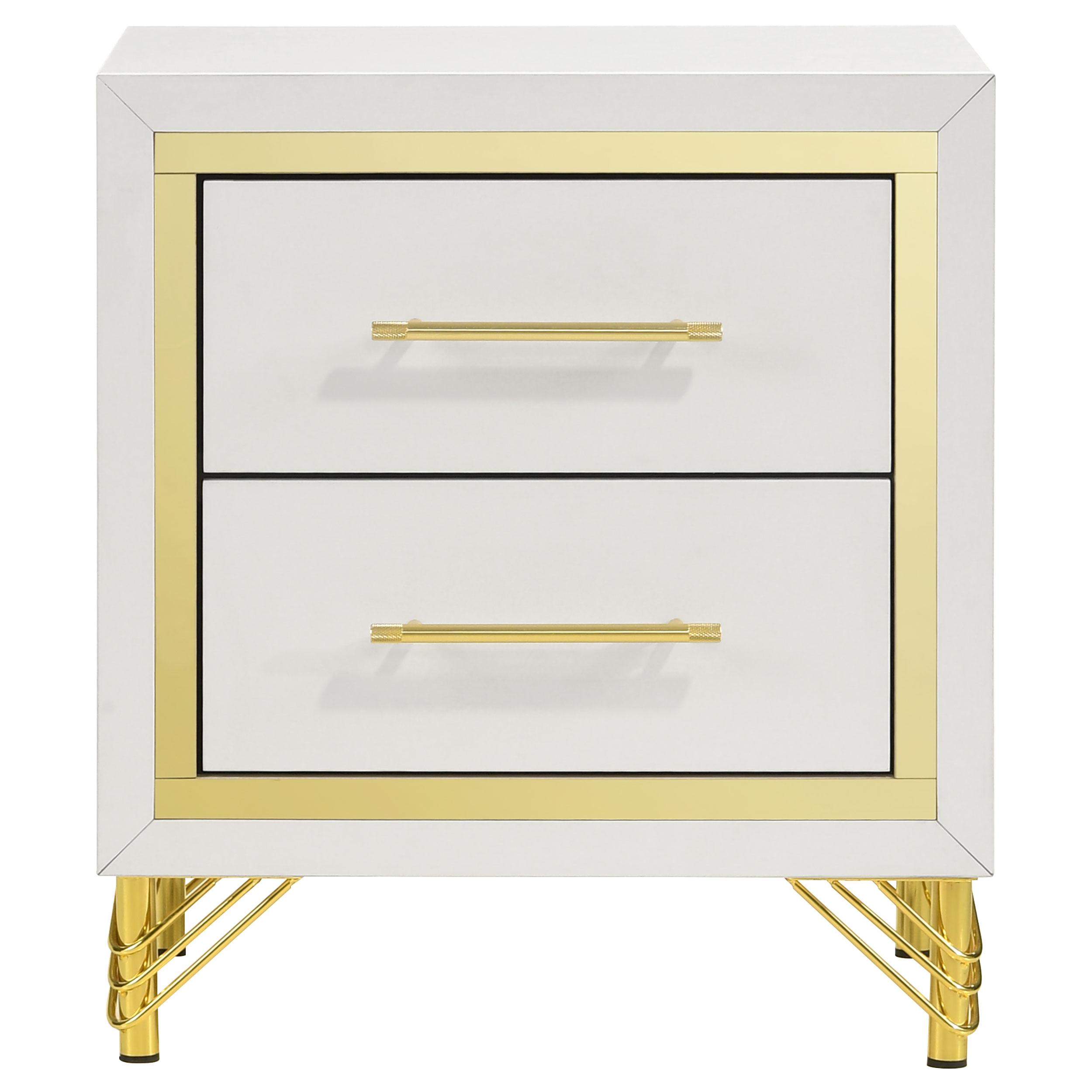 Coaster Furniture Lucia 224732 2-Drawer Nightstand Bedside Table - White - Image 3