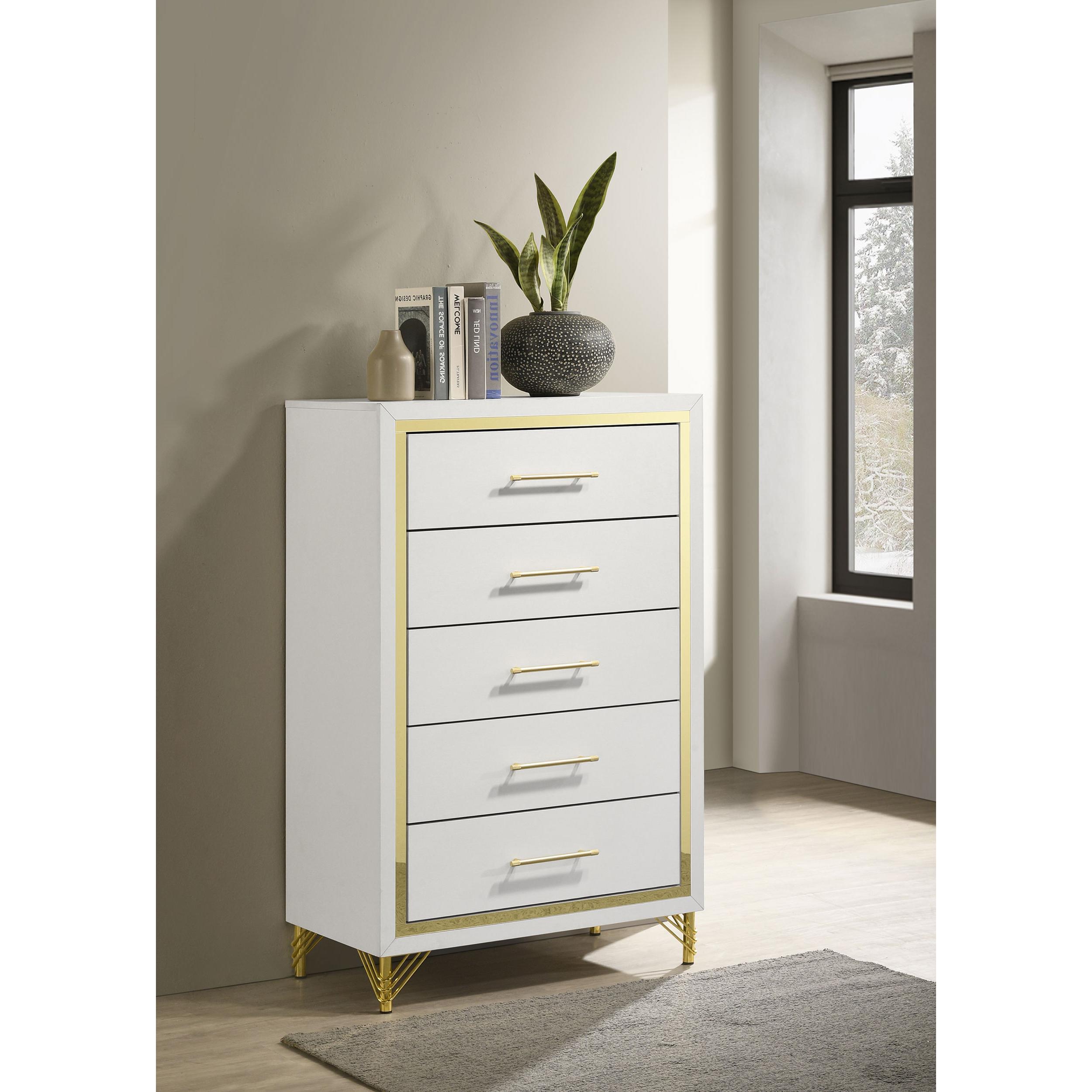 Coaster Furniture Lucia 224735 5-Drawer Bedroom Chest of Drawers - White - Image 2