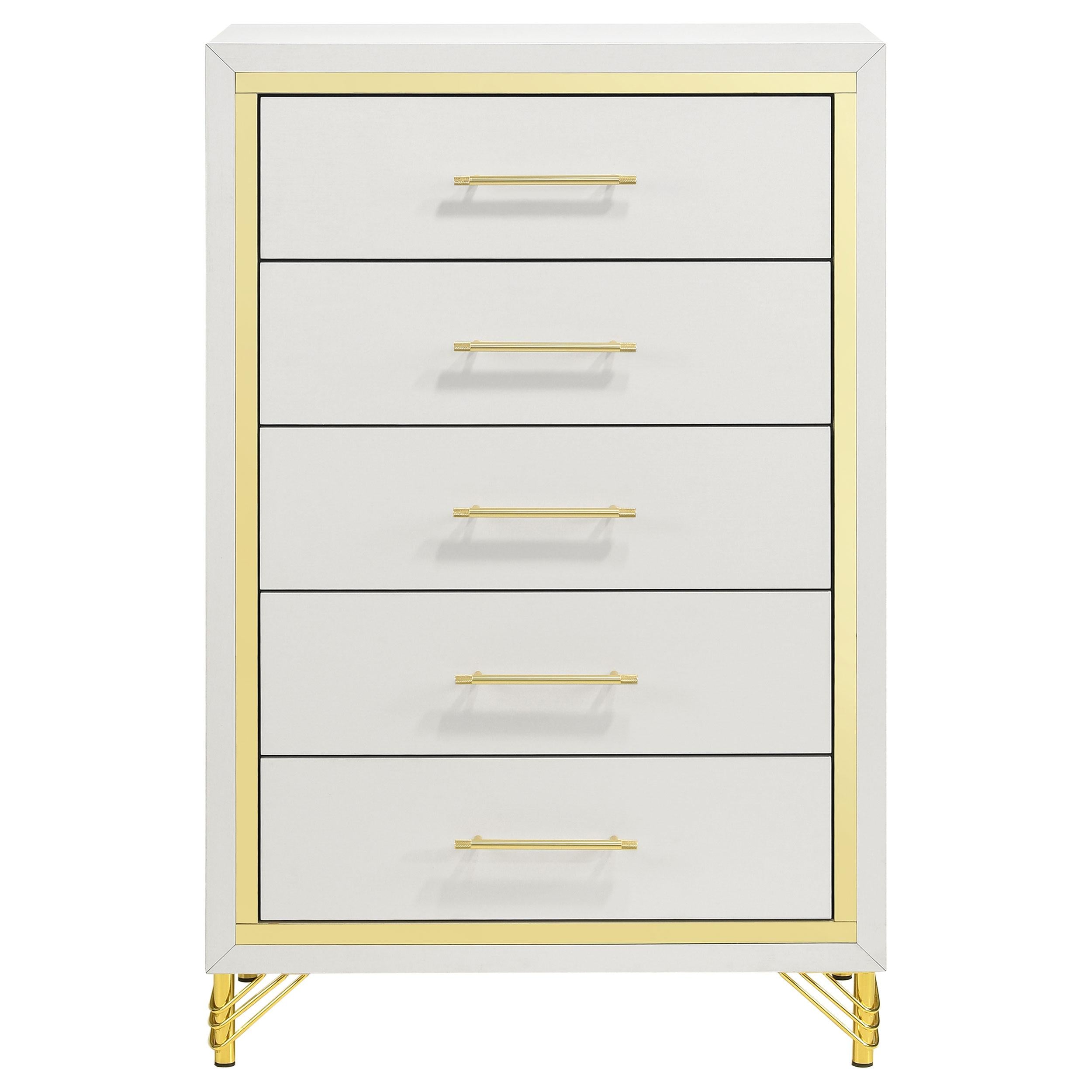 Coaster Furniture Lucia 224735 5-Drawer Bedroom Chest of Drawers - White - Image 3