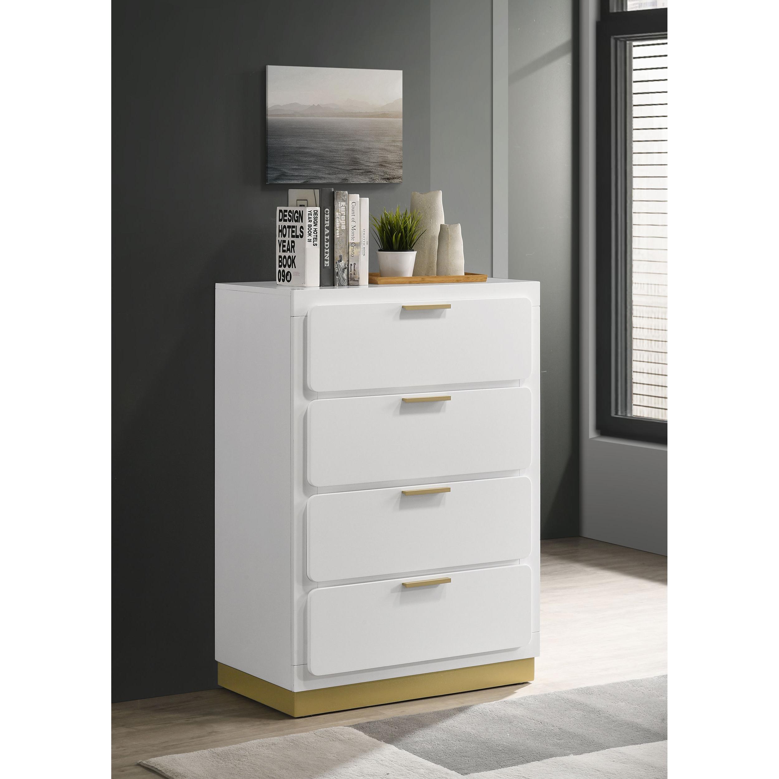 Coaster Furniture Caraway 224775 4-Drawer Bedroom Chest - White - Image 2