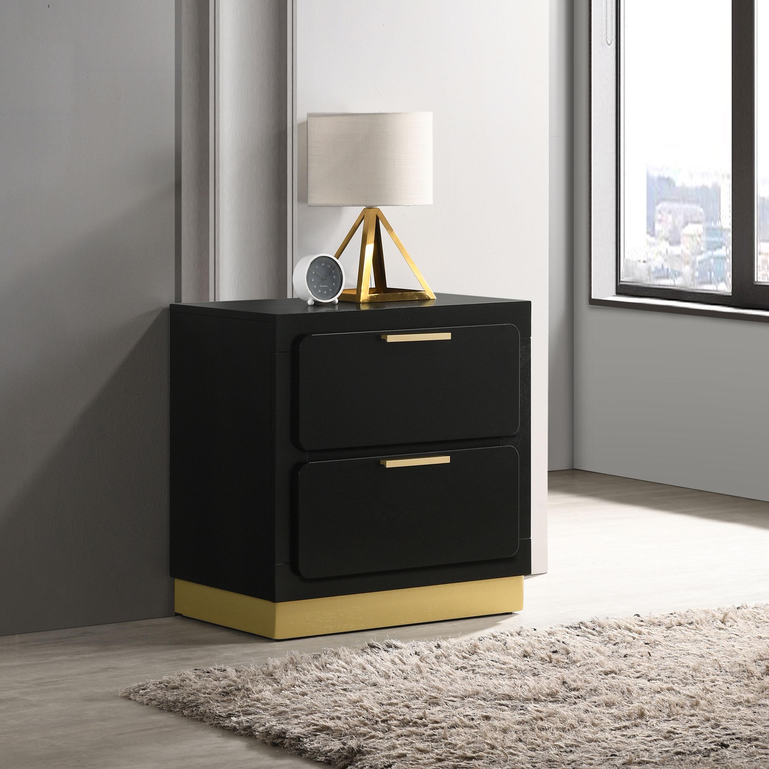 Coaster Furniture Caraway 224782 2-Drawer Nightstand - Black - Image 2