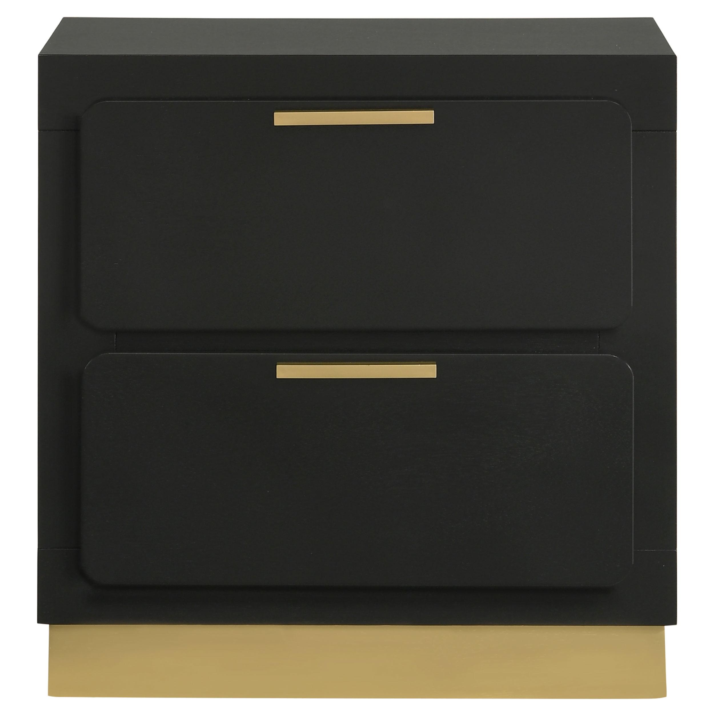 Coaster Furniture Caraway 224782 2-Drawer Nightstand - Black - Image 3