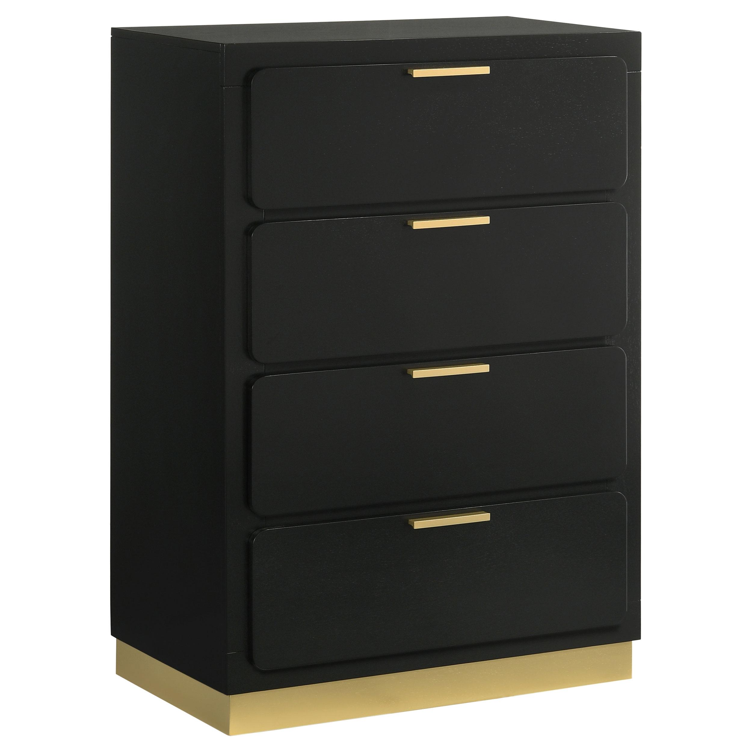 Coaster Furniture Caraway 224785 4-Drawer Bedroom Chest - Black - Image 1