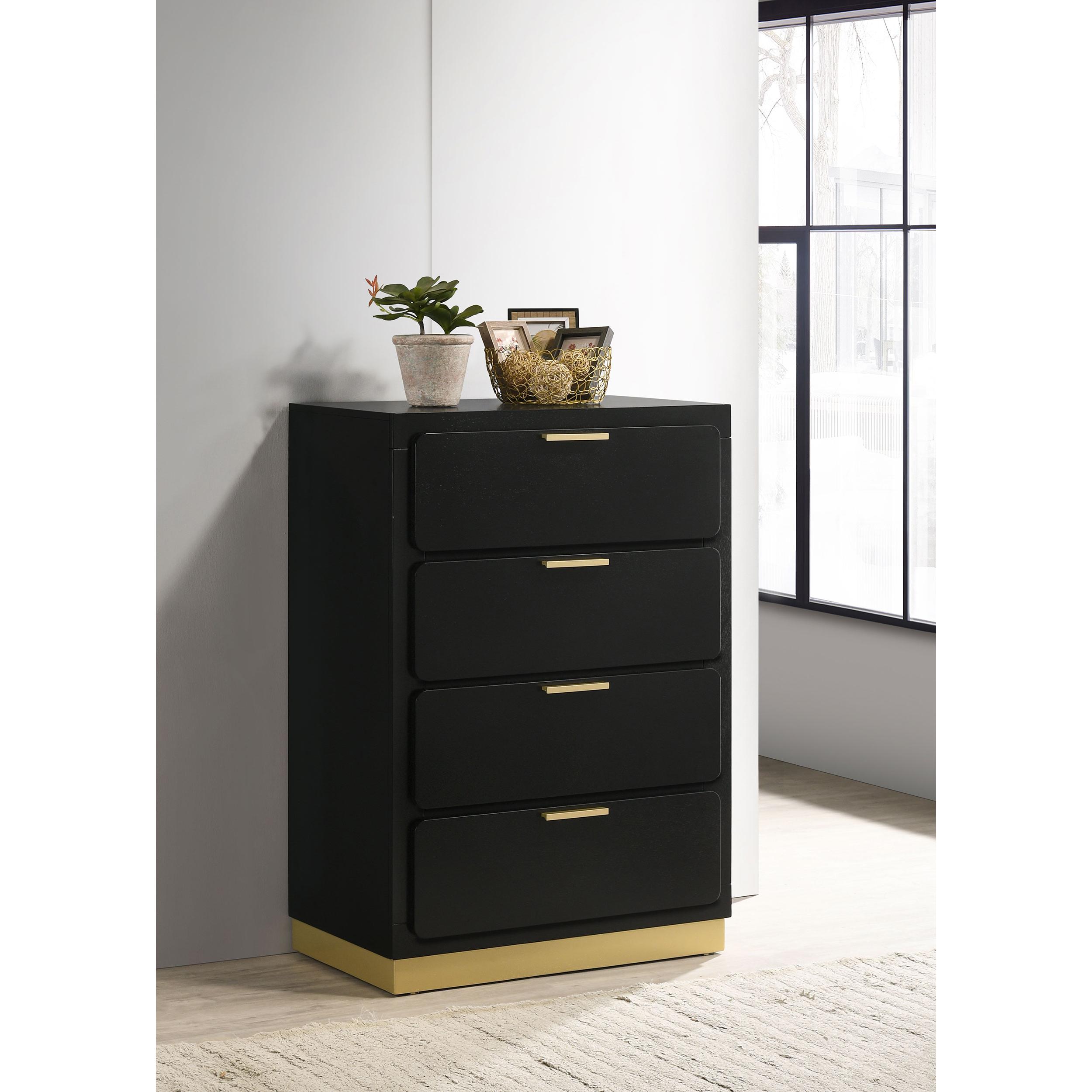 Coaster Furniture Caraway 224785 4-Drawer Bedroom Chest - Black - Image 2