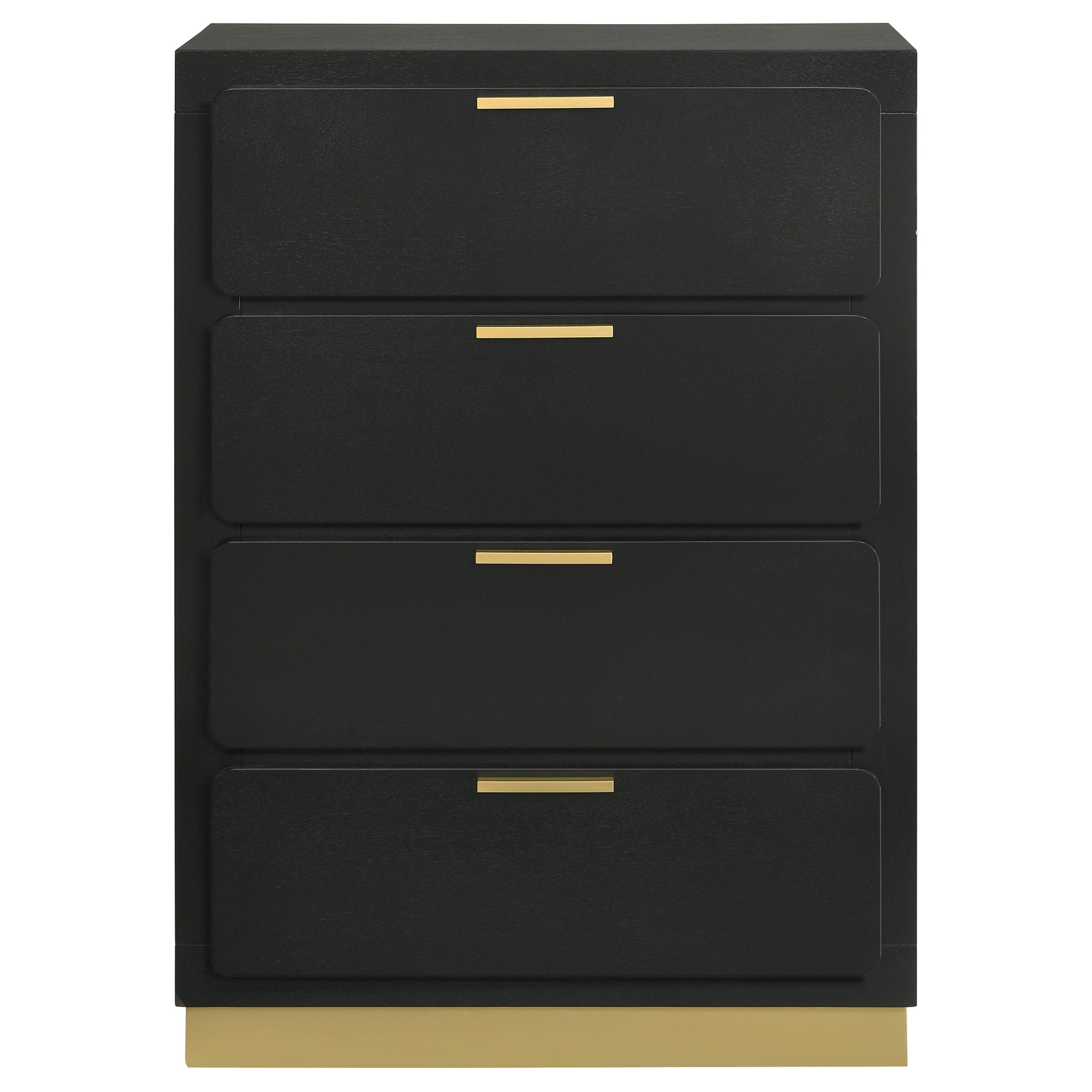Coaster Furniture Caraway 224785 4-Drawer Bedroom Chest - Black - Image 3