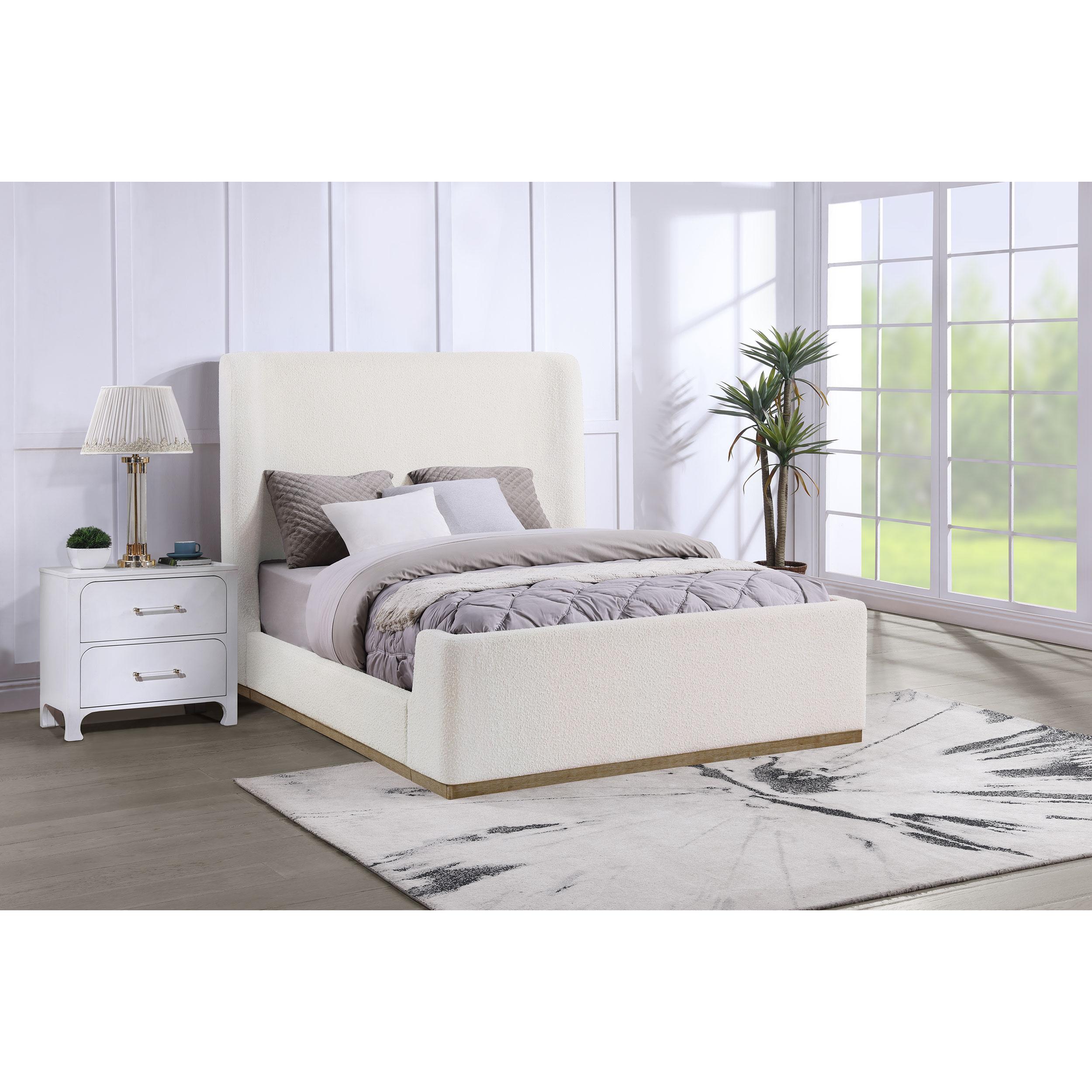 Coaster Furniture Nala 302046Q Upholstered Queen Sleigh Bed - Cream - Image 2