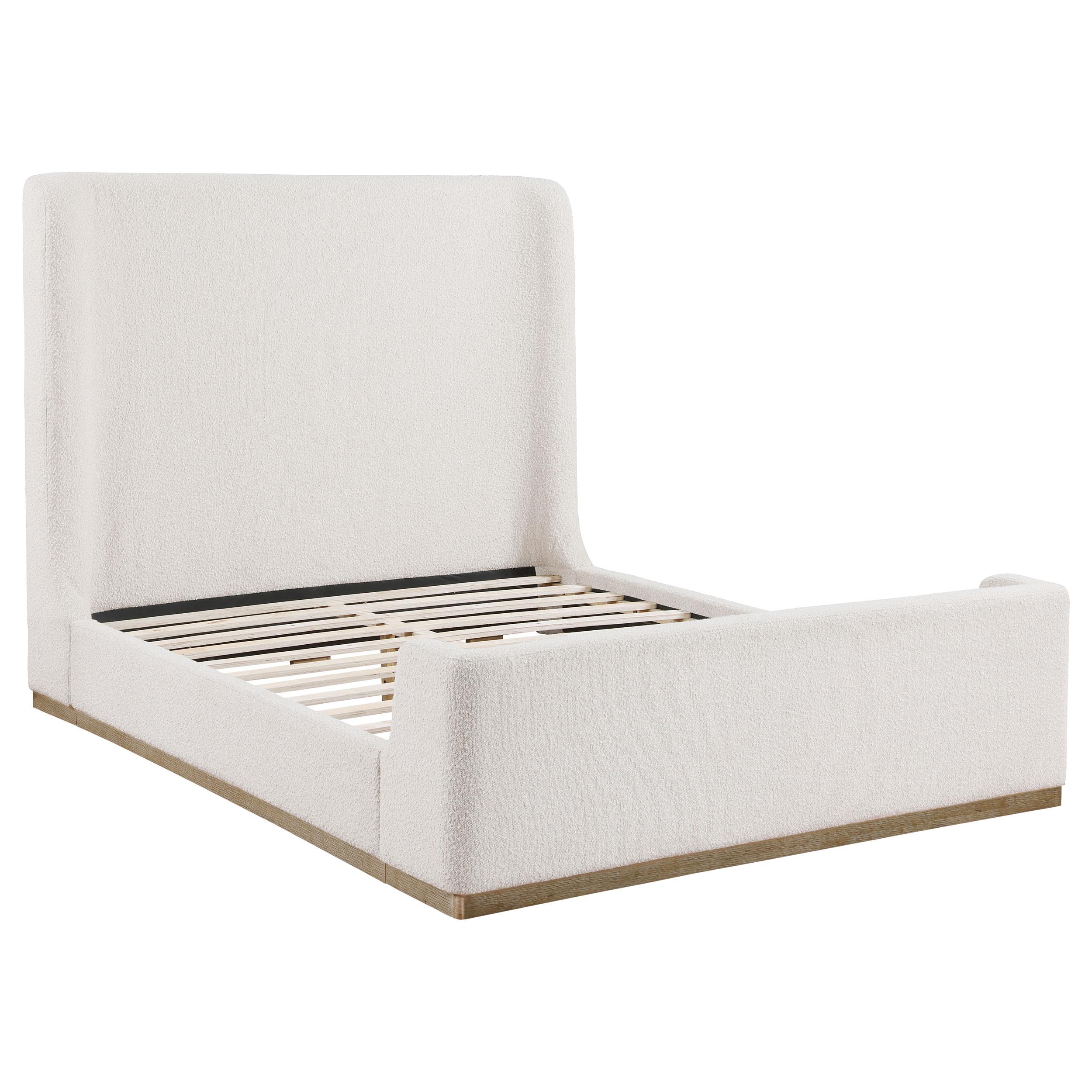 Coaster Furniture Nala 302046Q Upholstered Queen Sleigh Bed - Cream - Image 3