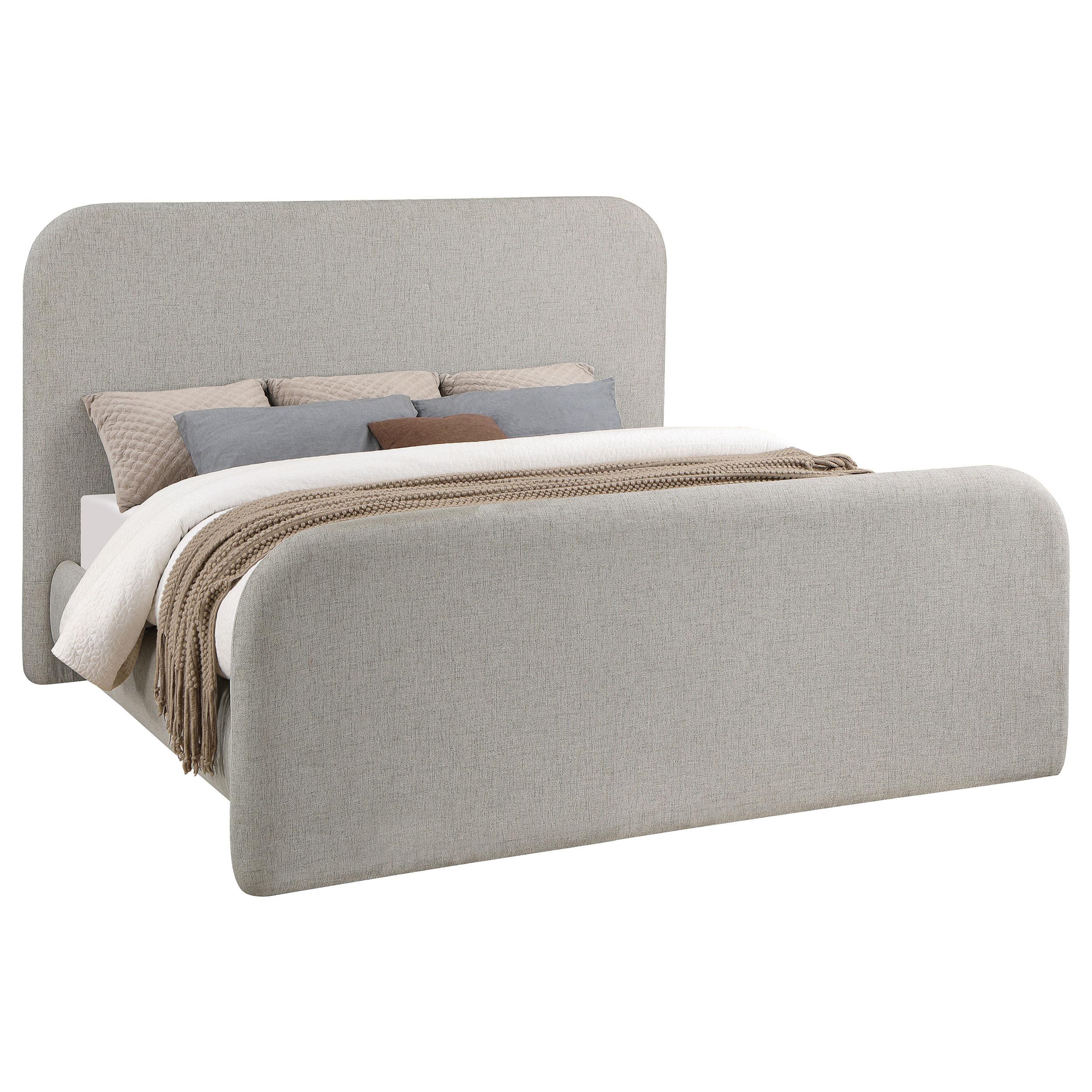 Coaster Furniture Wren 302052KE Upholstered Eastern King Panel Bed - Grey - Image 1