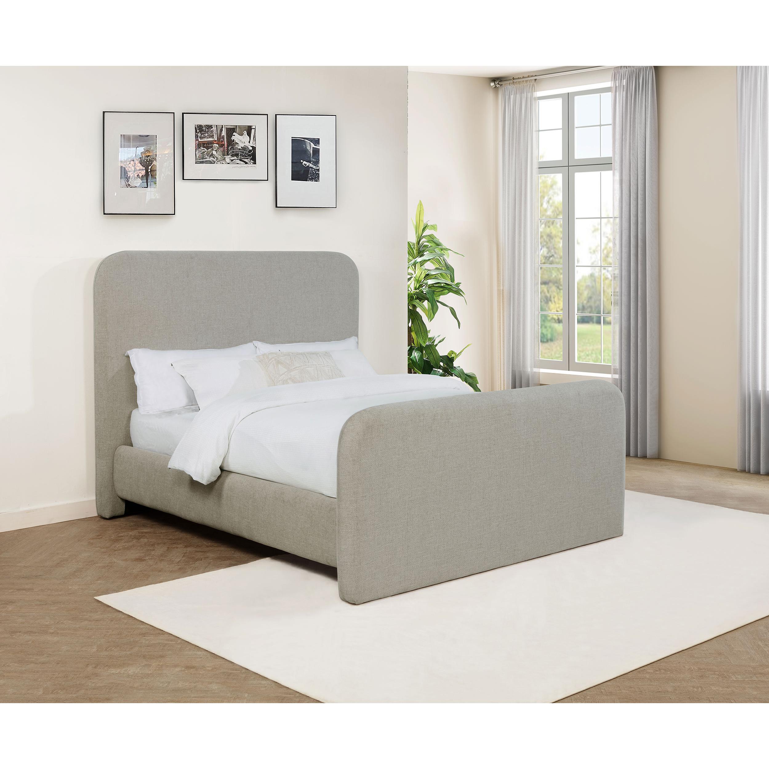 Coaster Furniture Wren 302052Q Upholstered Queen Panel Bed - Grey - Image 2