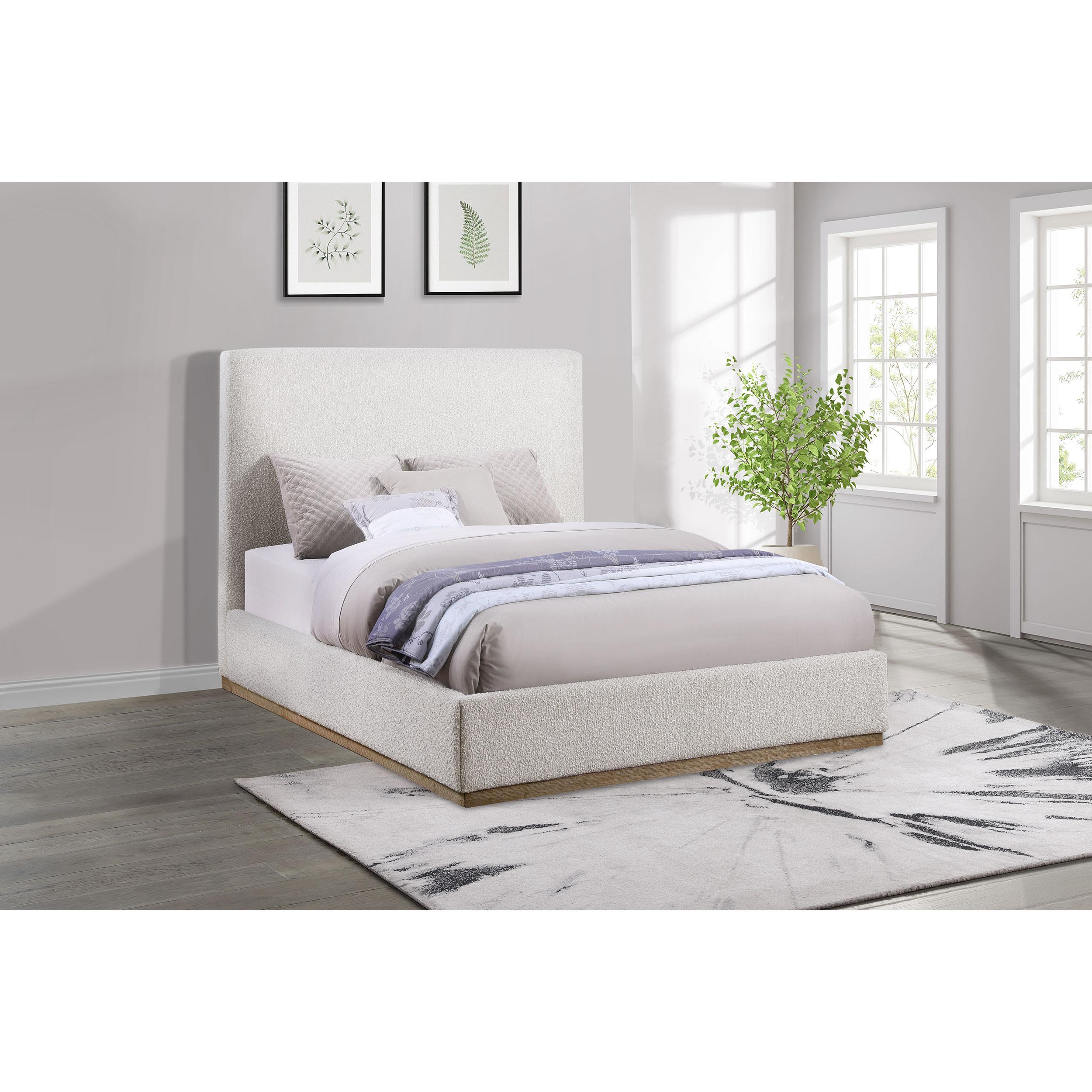 Coaster Furniture Knox 302053KE Upholstered Eastern King Panel Bed - Cream - Image 2