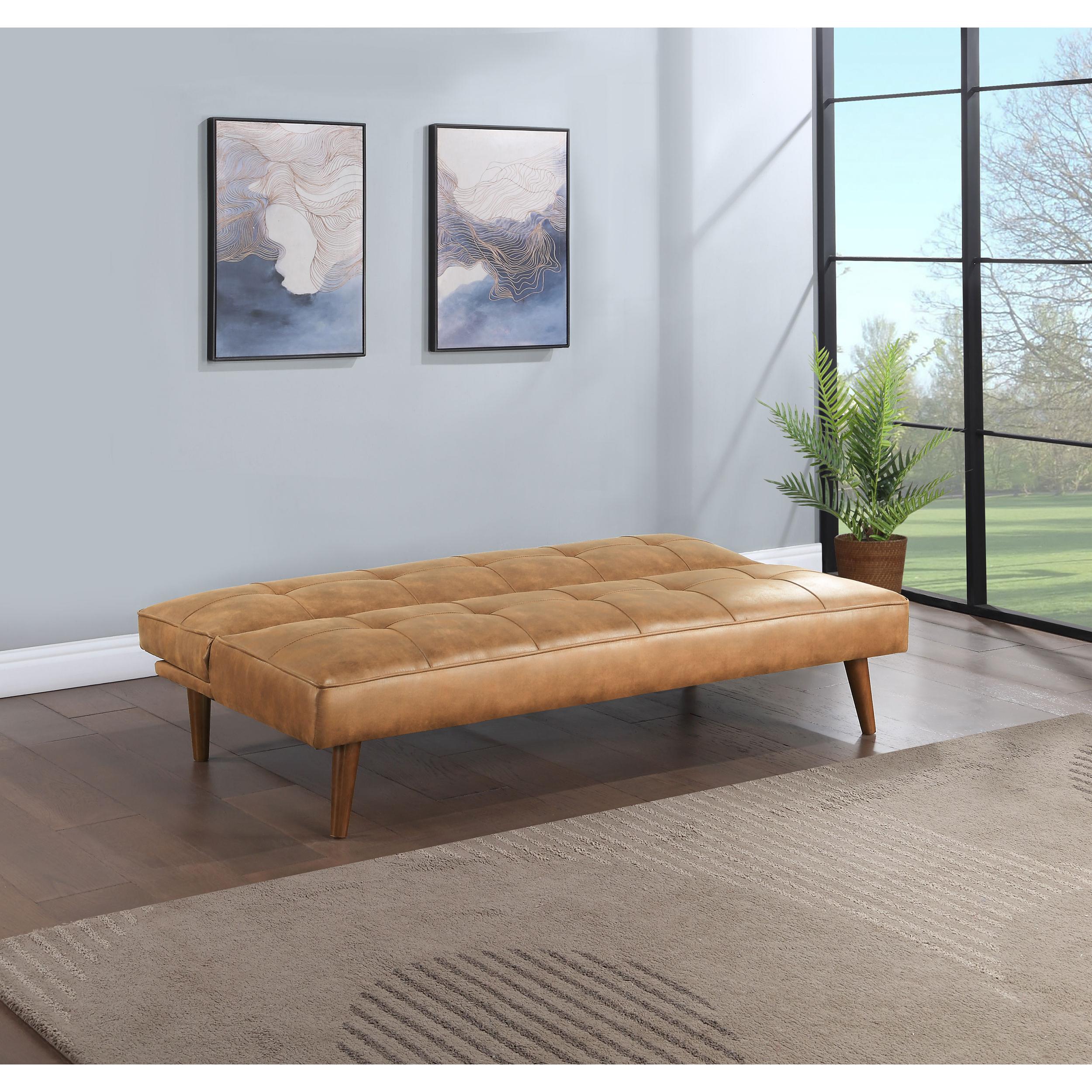 Coaster Furniture Jenson 360234 Upholstered Tufted Convertible Sofa Bed - Saddle Brown - Image 3