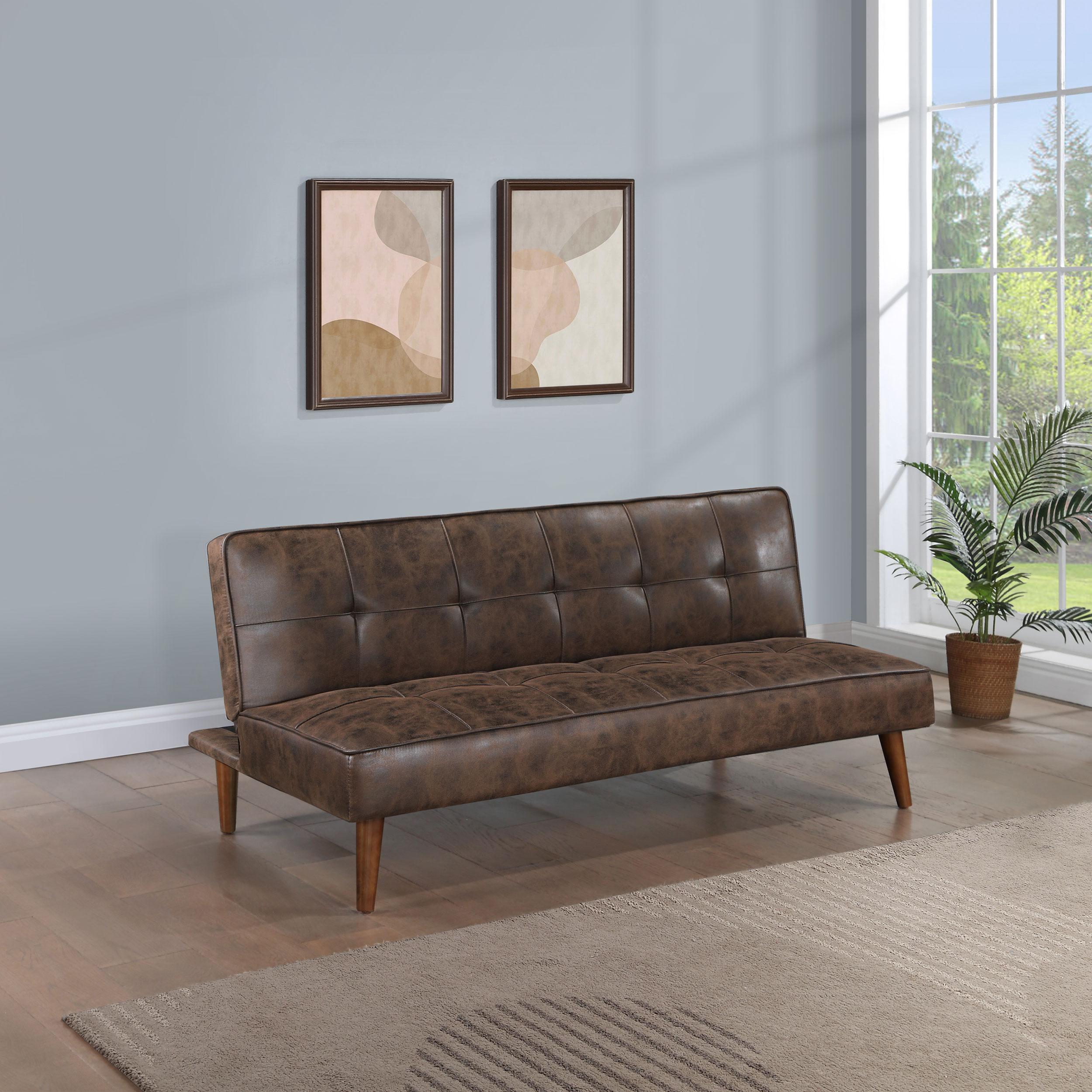Coaster Furniture Jenson 360237 Upholstered Tufted Convertible Sofa Bed - Dark Coffee - Image 2