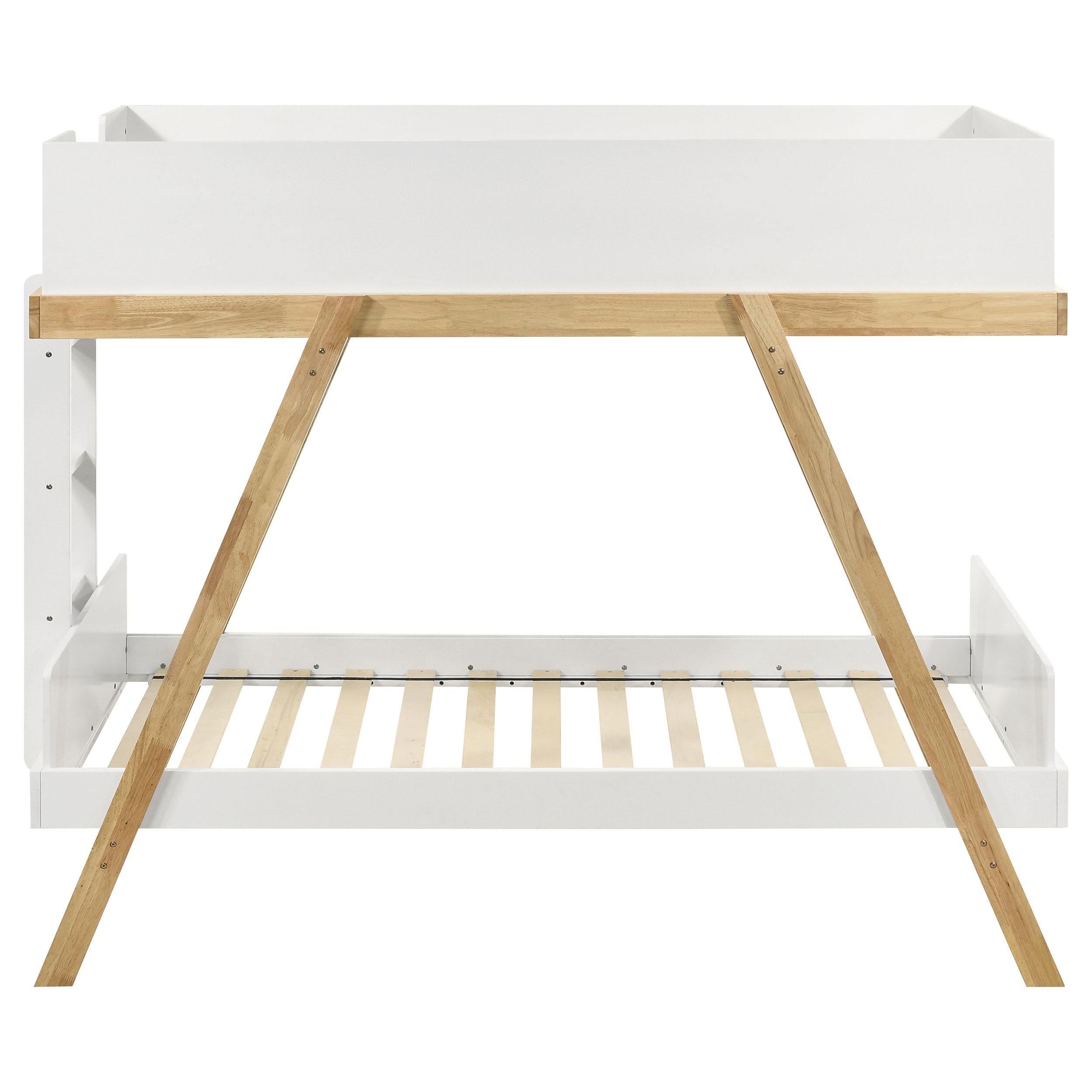 Coaster Furniture Frankie 460570T Wood Twin Over Twin Bunk Bed - White and Natural - Image 3