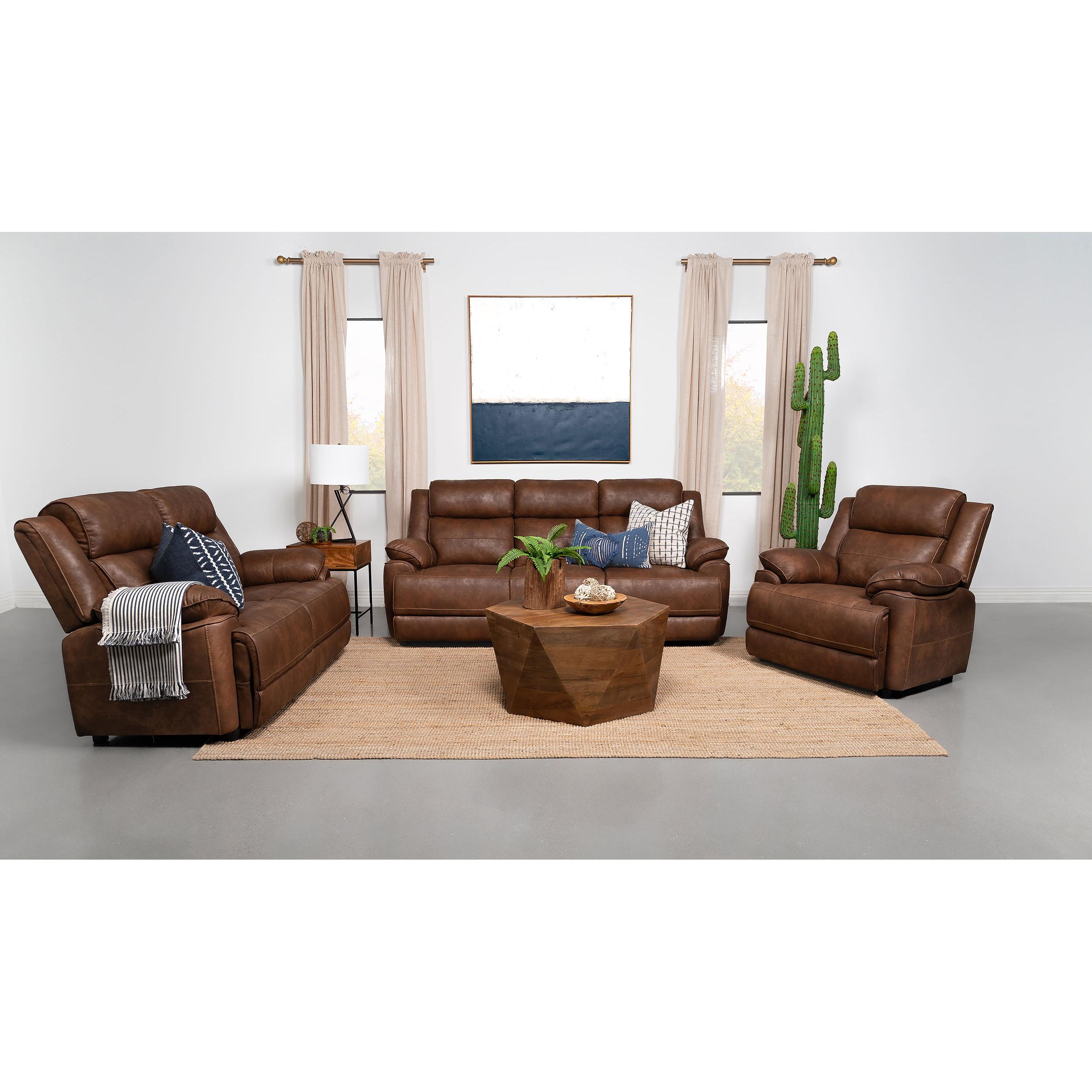 Coaster Furniture Ellington 508281 Upholstered Padded Arm Sofa - Dark Brown - Image 2