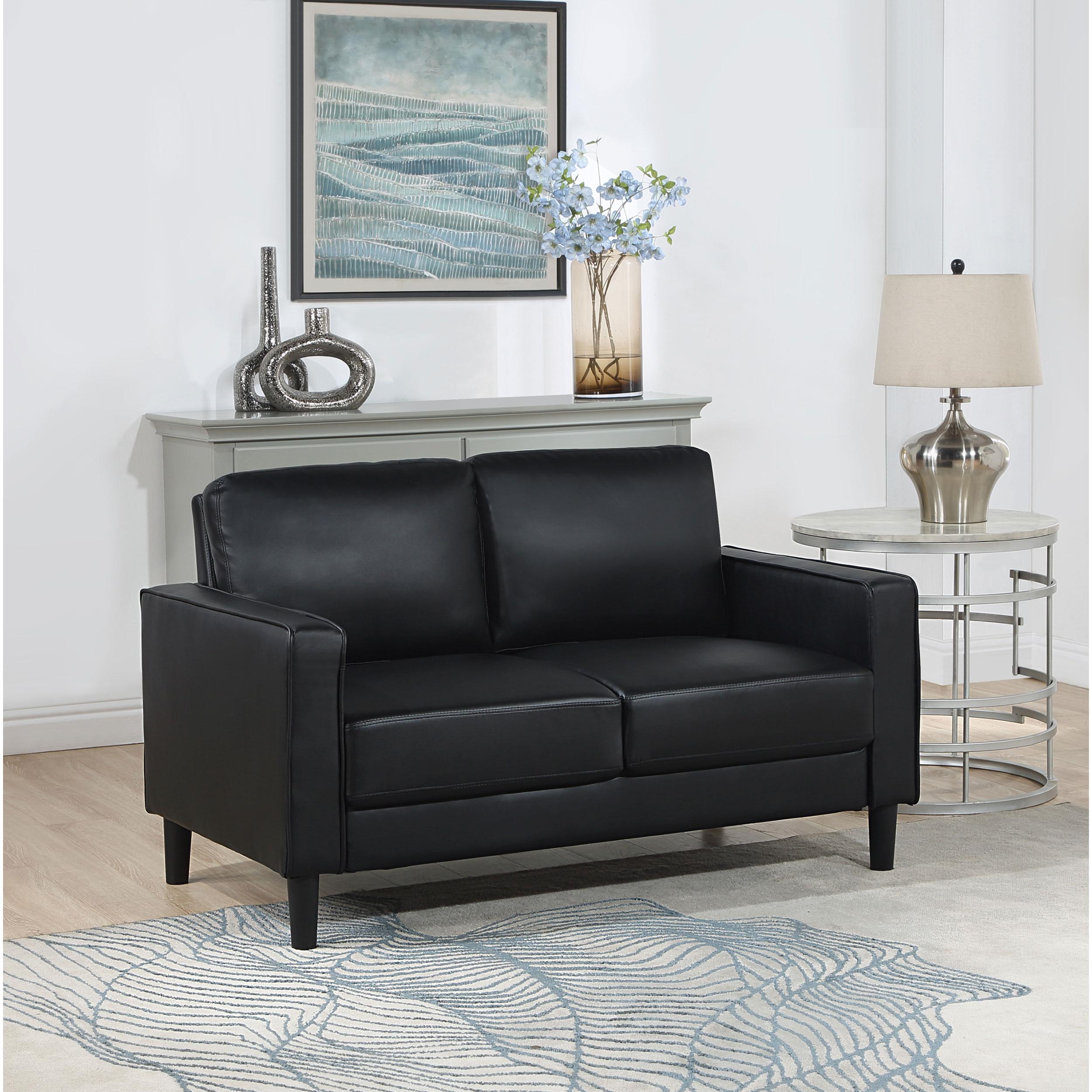 Coaster Furniture Ruth 508362 Upholstered Track Arm Loveseat - Black - Image 2