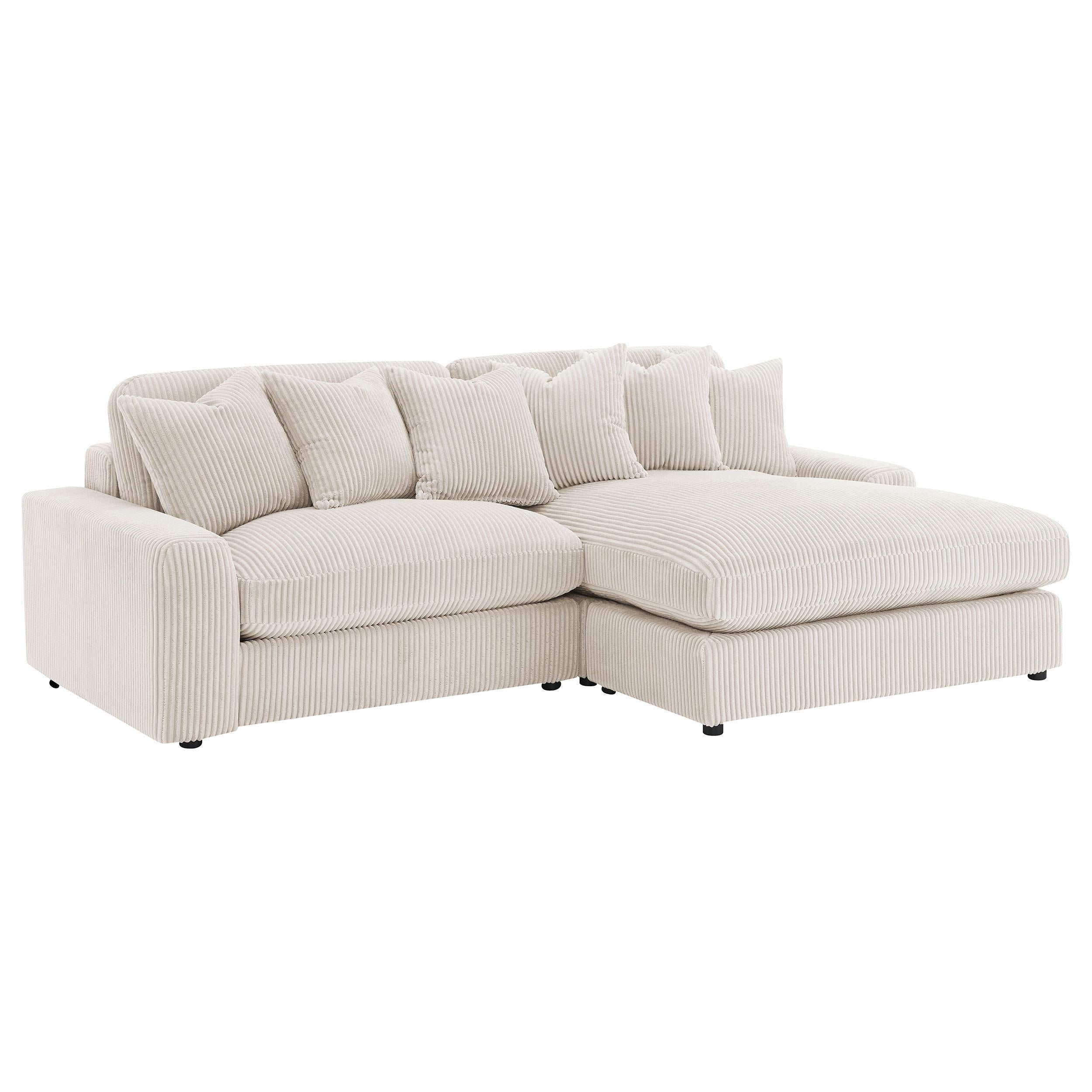 Coaster Furniture Blaine 509899 Upholstered Reversible Chaise Sectional Sofa – Sand
