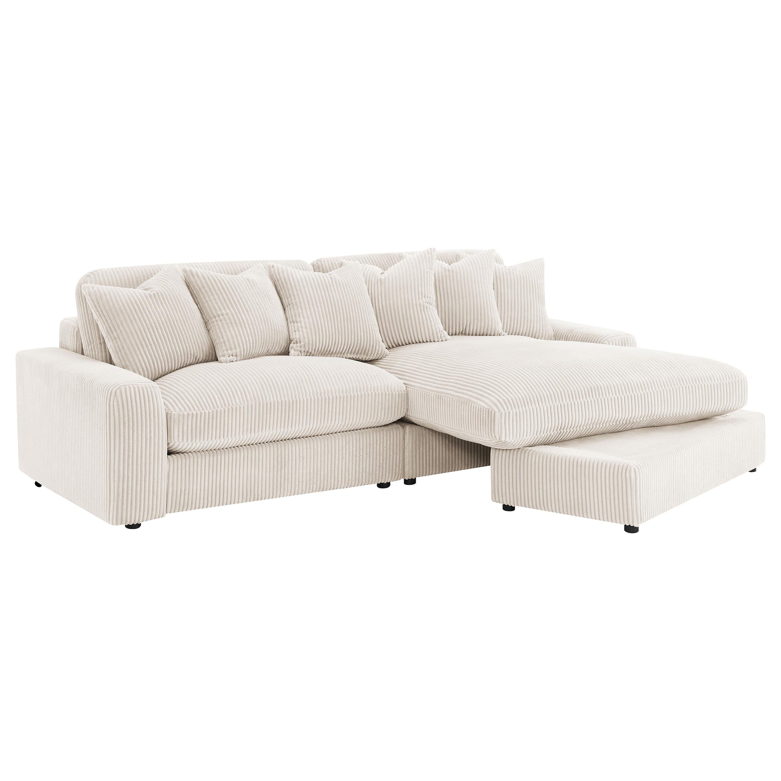 Coaster Furniture Blaine 509899 Upholstered Reversible Chaise Sectional Sofa - Sand - Image 2