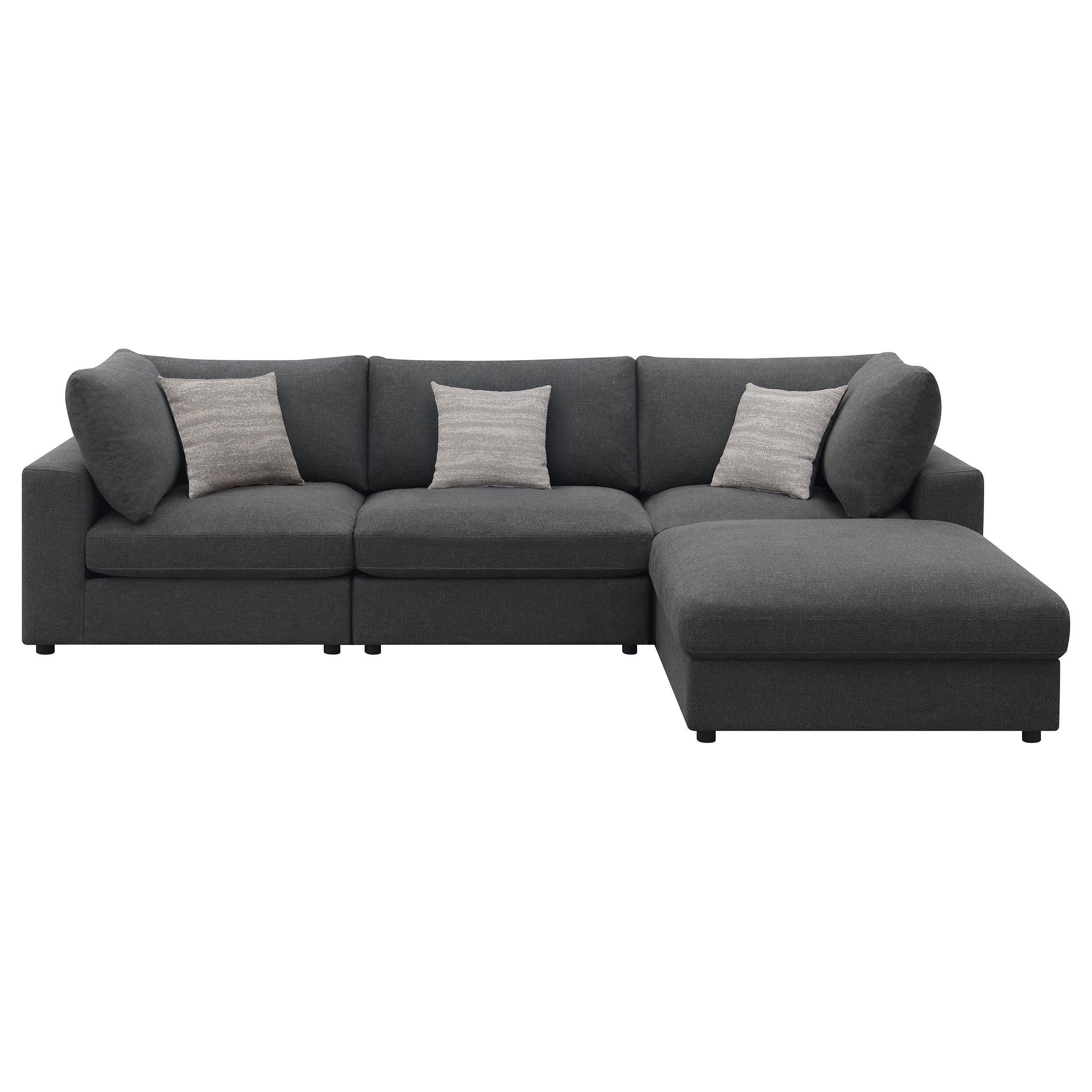 Coaster Furniture Serene 551324-SETB 4 pc Upholstered Modular Sectional - Charcoal - Image 2