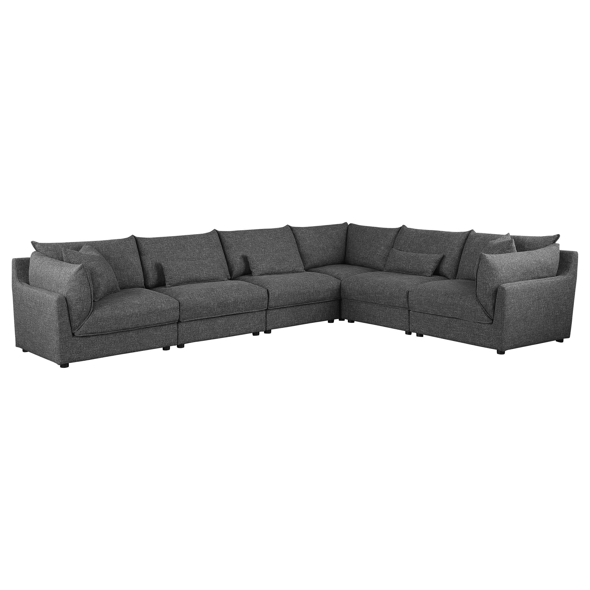 Coaster Furniture Sasha 551681-SET 6 pc Upholstered Modular Sectional - Barely Black - Image 1