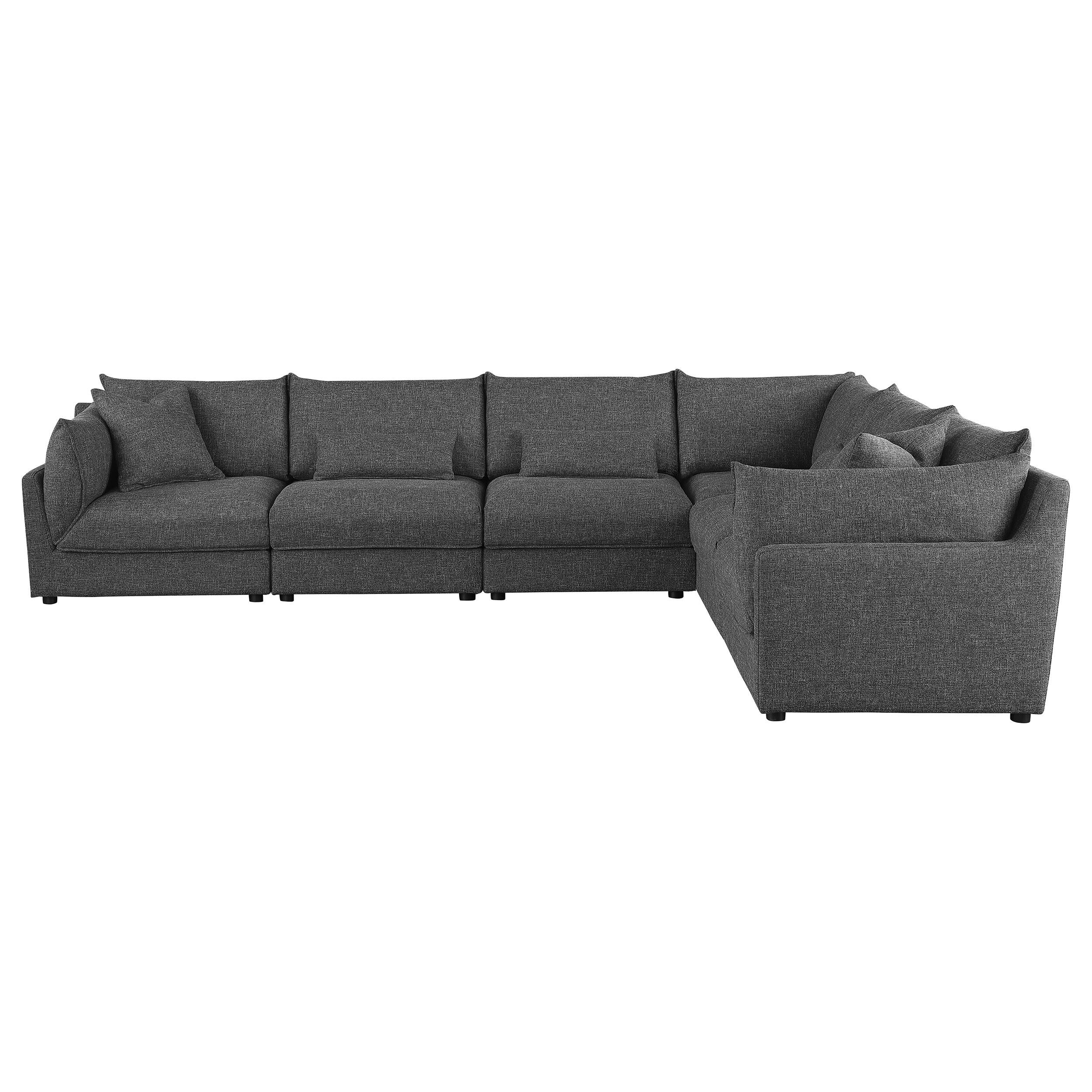 Coaster Furniture Sasha 551681-SET 6 pc Upholstered Modular Sectional - Barely Black - Image 2