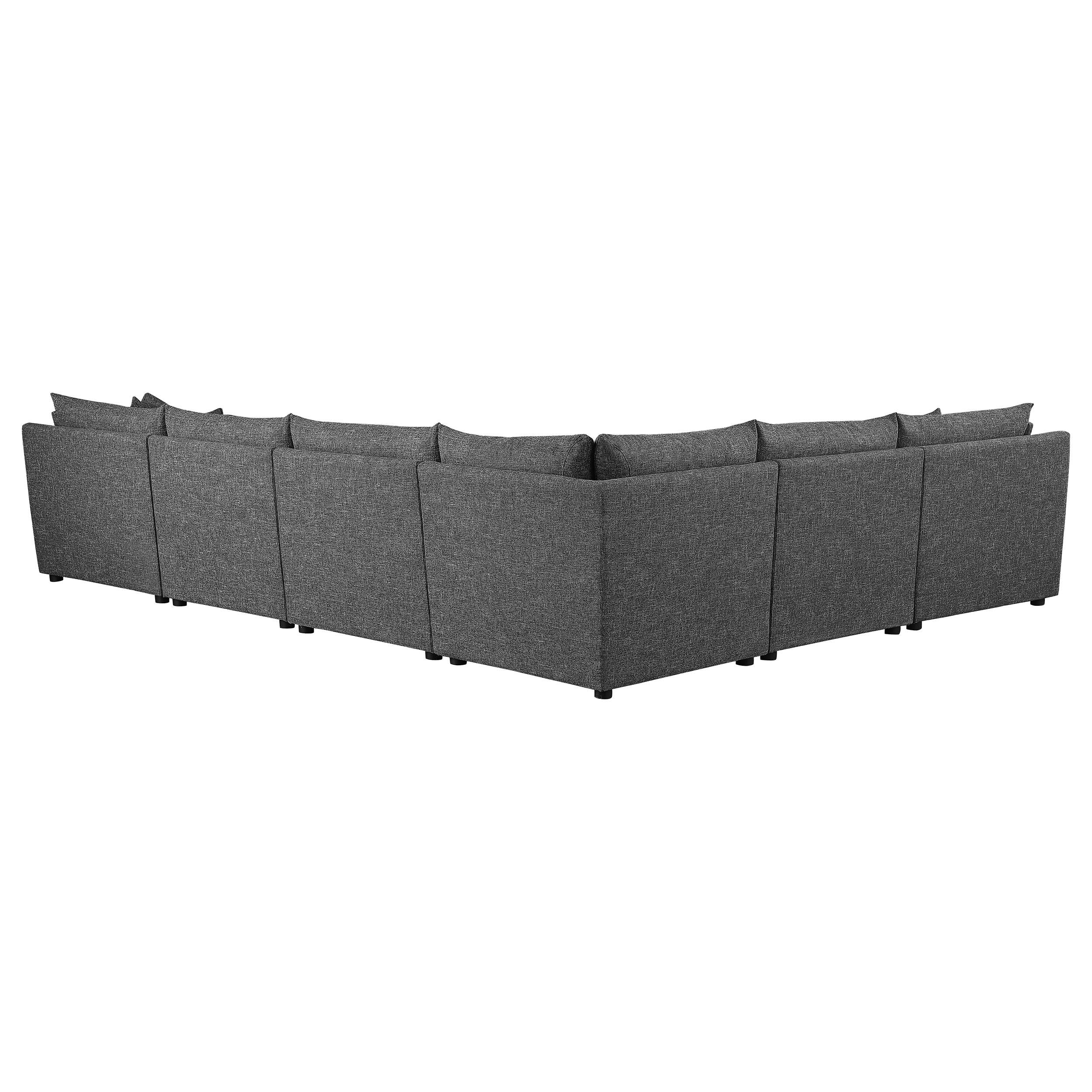 Coaster Furniture Sasha 551681-SET 6 pc Upholstered Modular Sectional - Barely Black - Image 3
