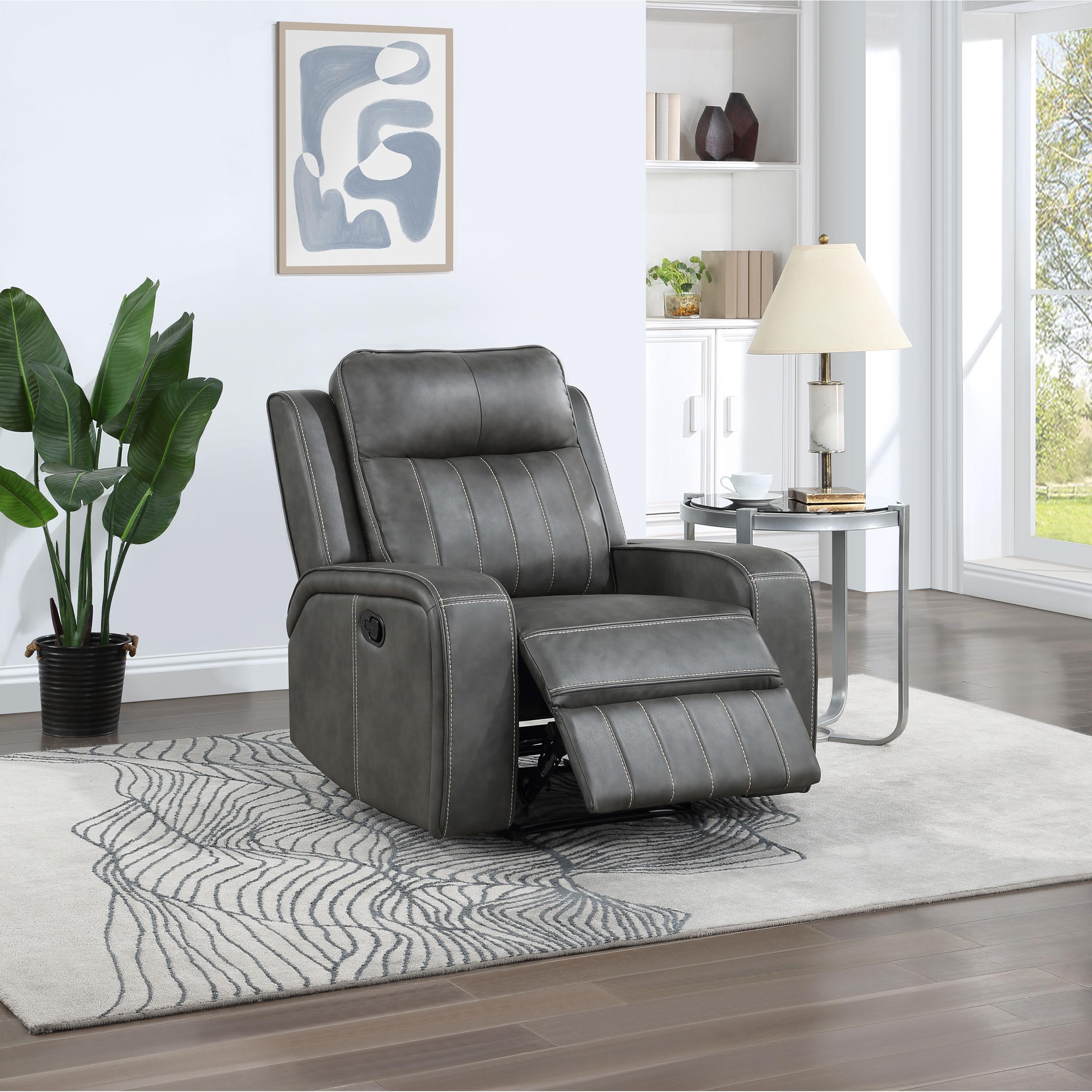 Coaster Furniture Raelynn 603193 Upholstered Track Arm Recliner - Grey - Image 3
