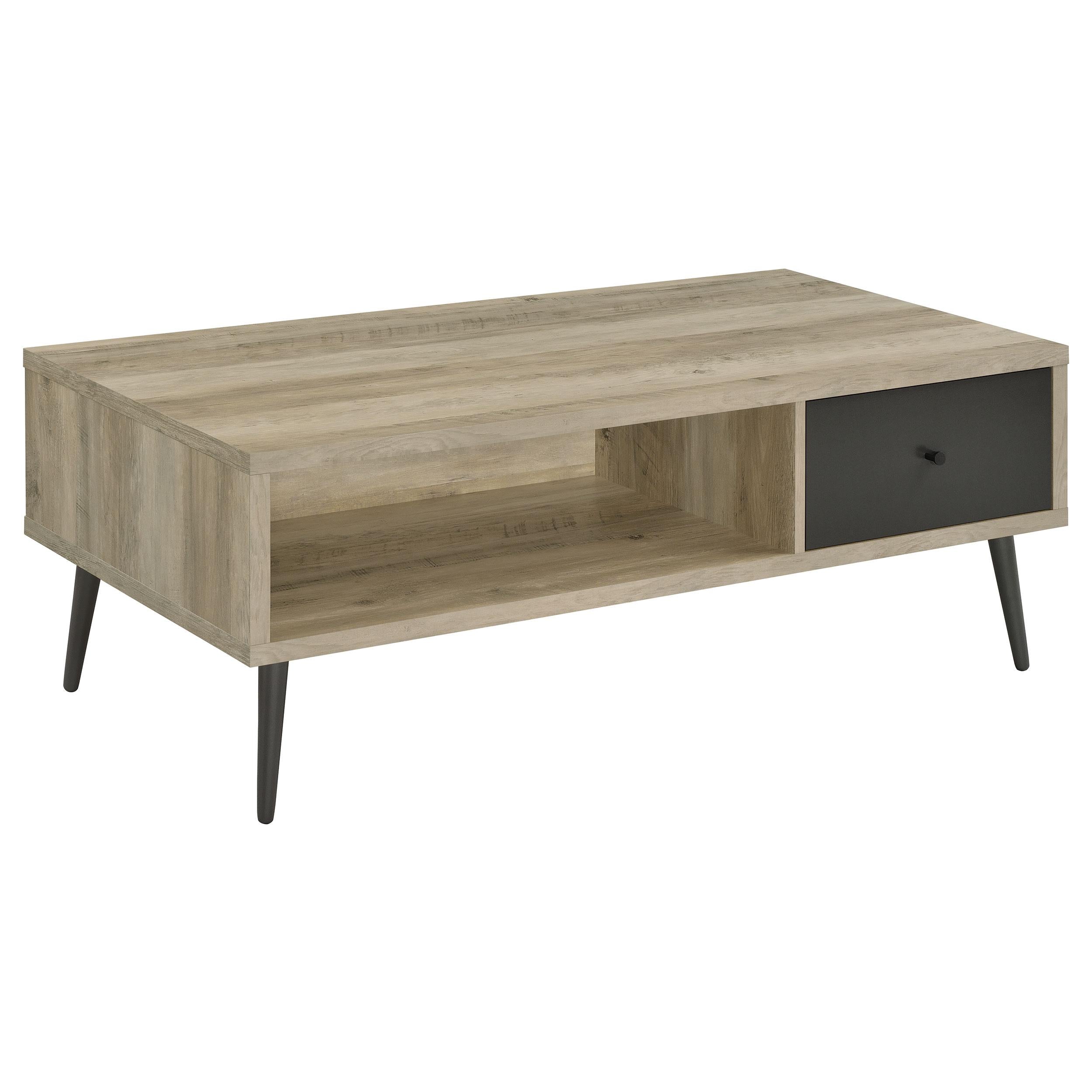Coaster Furniture Welsh 701038 1-Drawer Engineered Wood Coffee Table - Distressed Pine - Image 1
