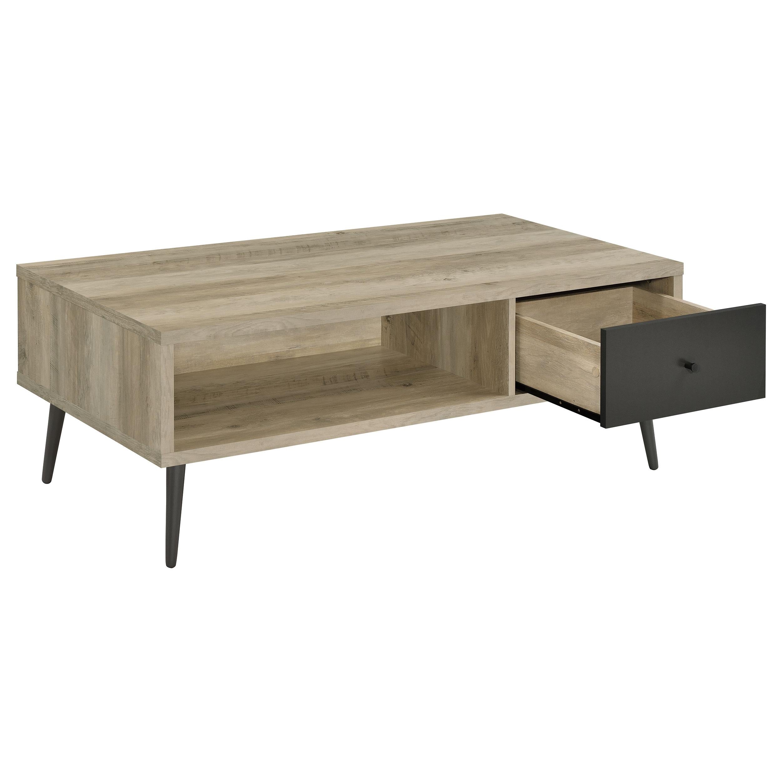 Coaster Furniture Welsh 701038 1-Drawer Engineered Wood Coffee Table - Distressed Pine - Image 3