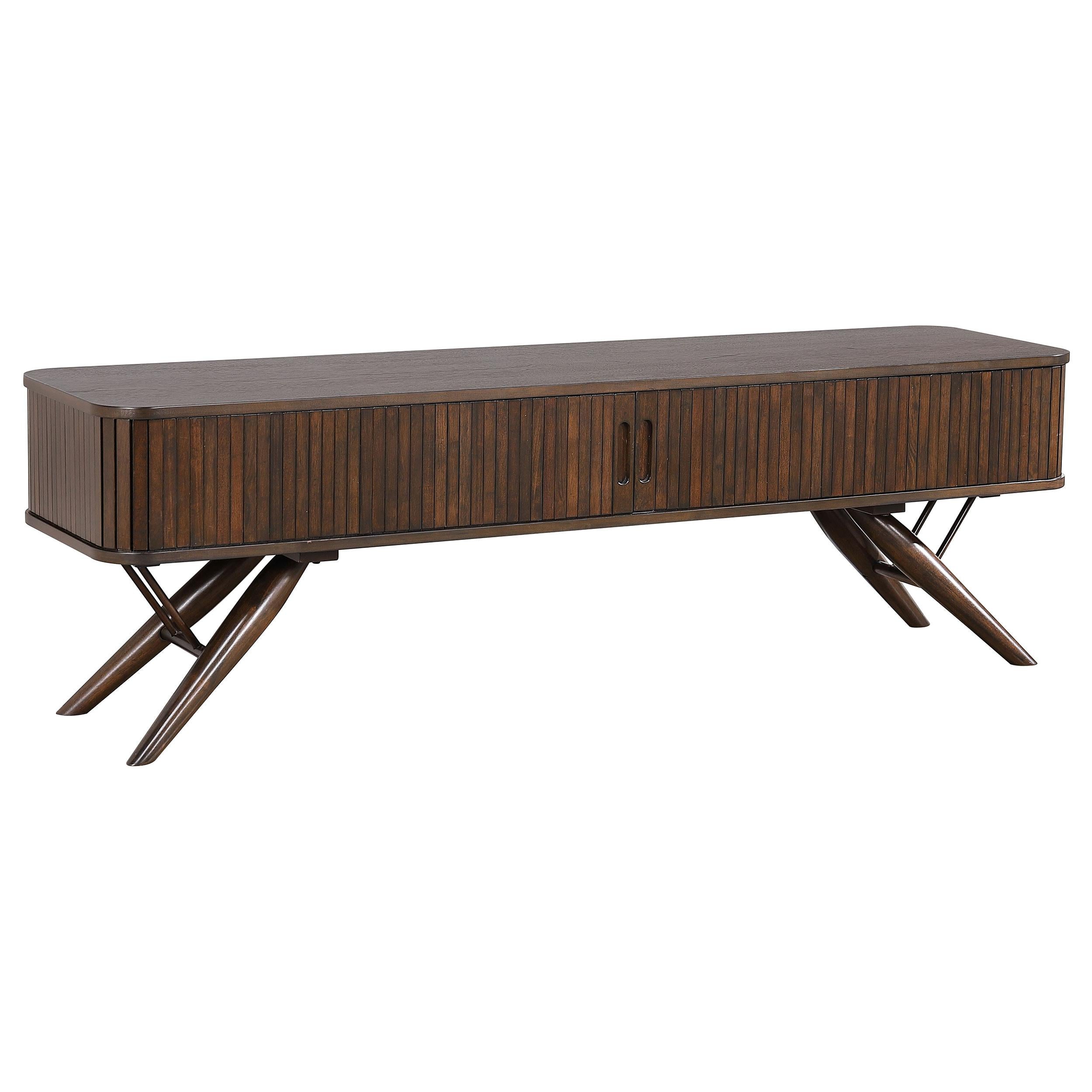 Coaster Furniture Valna 701713 Wood 71″ TV Stand with Sliding Doors – Walnut