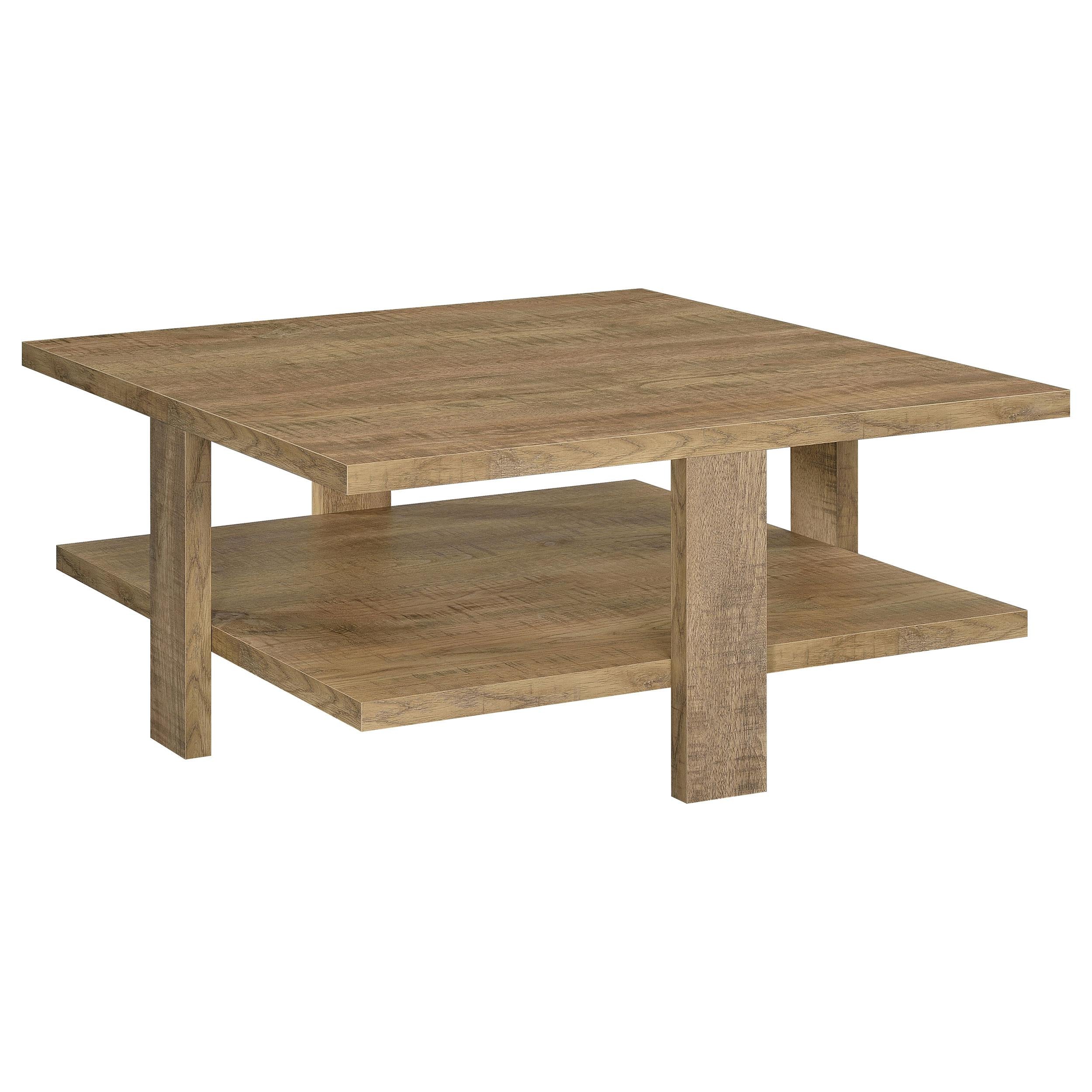 Coaster Furniture Dawn 707718 Square Engineered Wood Coffee Table - Mango Brown - Image 1