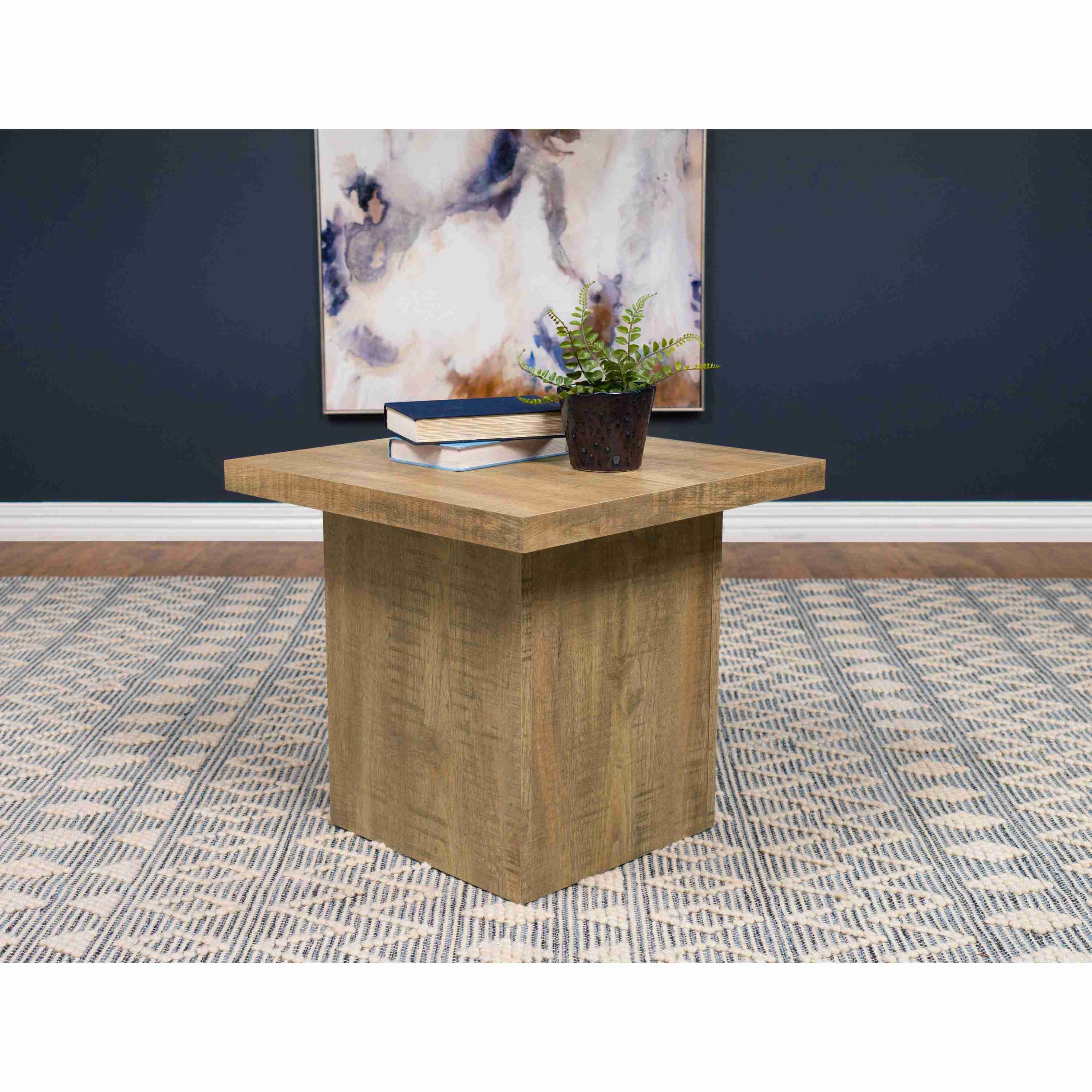 Coaster Furniture Devar 708067 Square Engineered Wood End Table - Mango Brown - Image 2