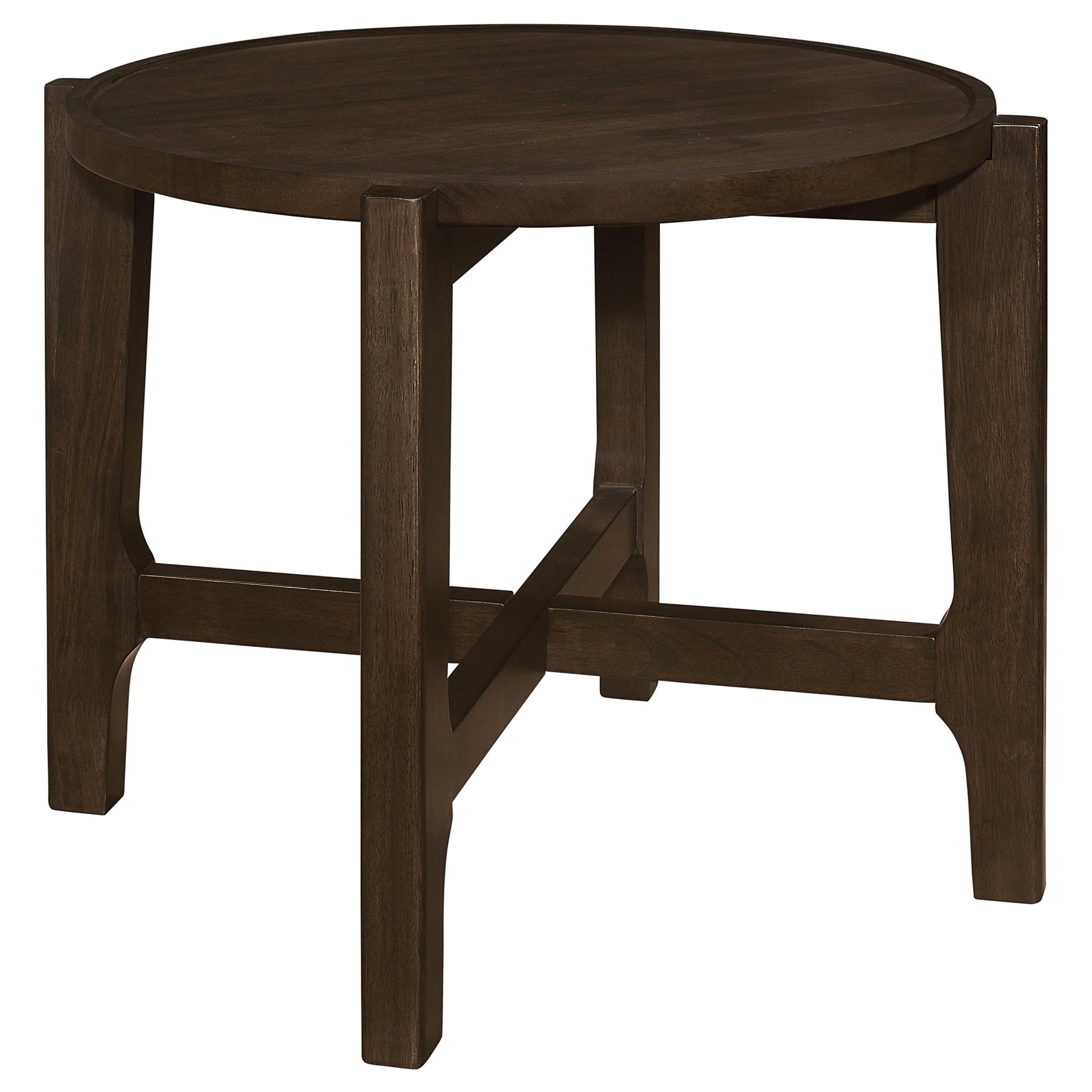 Coaster Furniture Cota 708287 Round Solid Wood End Table - Dark Brown - Image 1